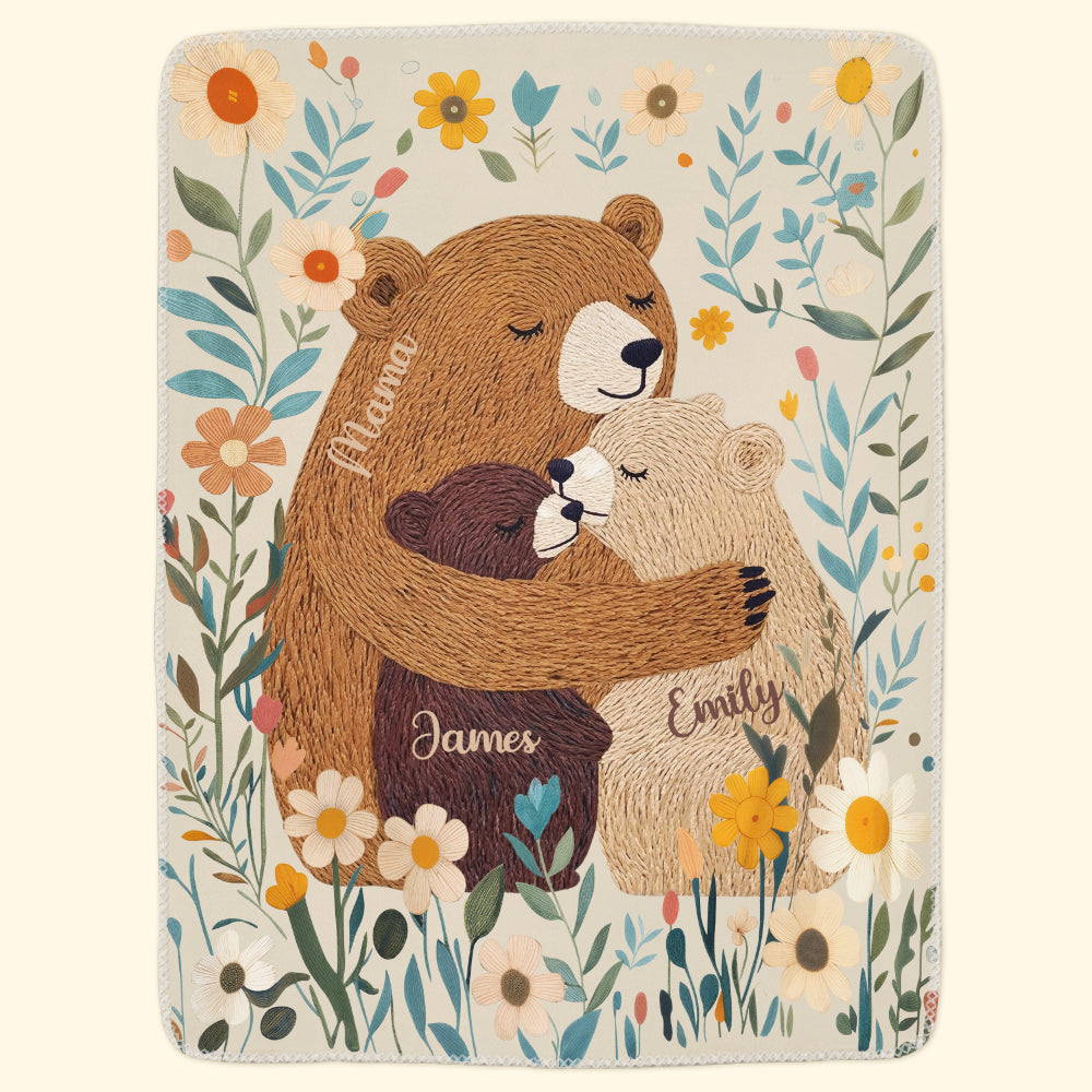 Mama Bear Mother's Day Gift For Mom, Wife, Daughter - Personalized Blanket