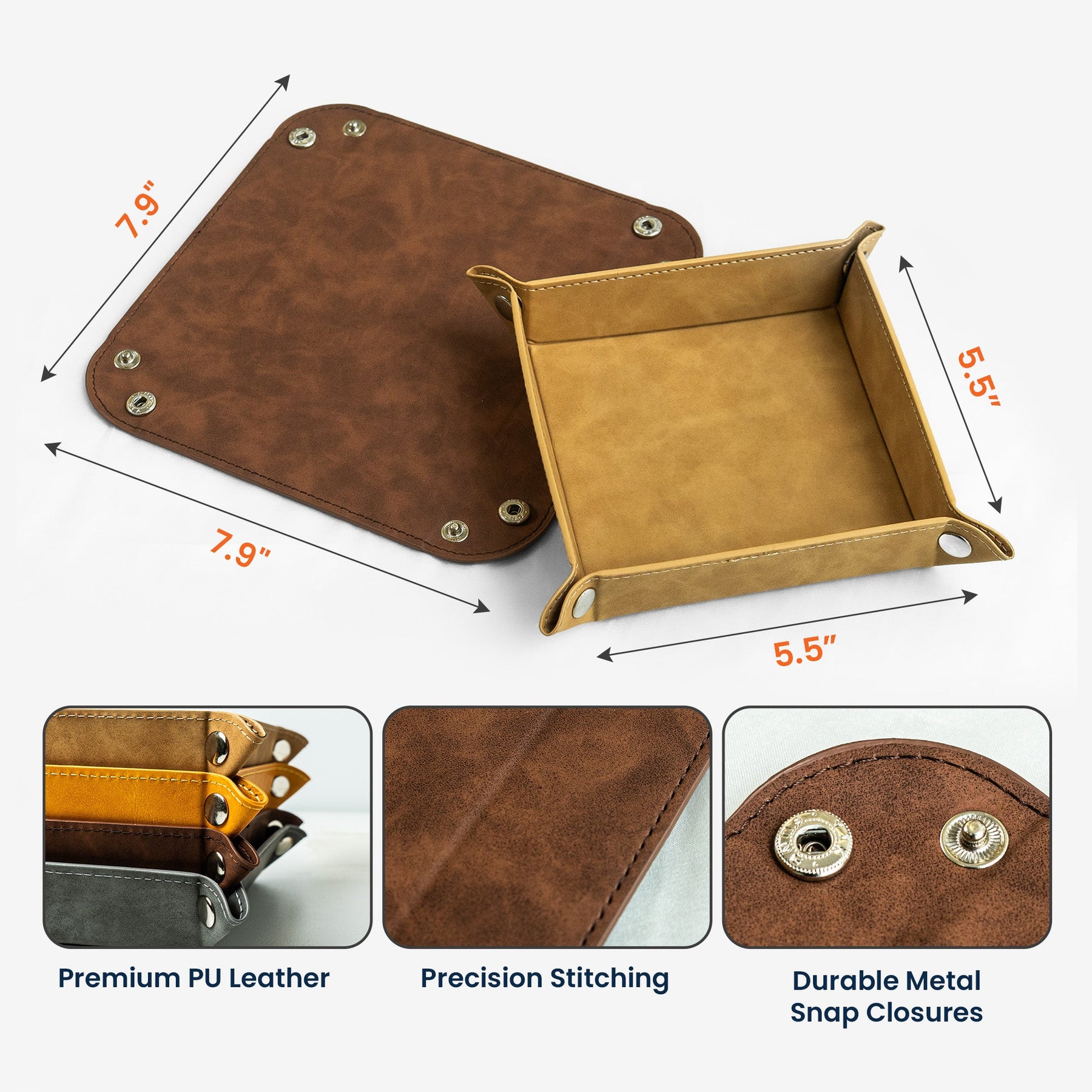 Man Of God - Man Of Faith Religious Christian Gift For Him - Personalized Leather Valet Tray