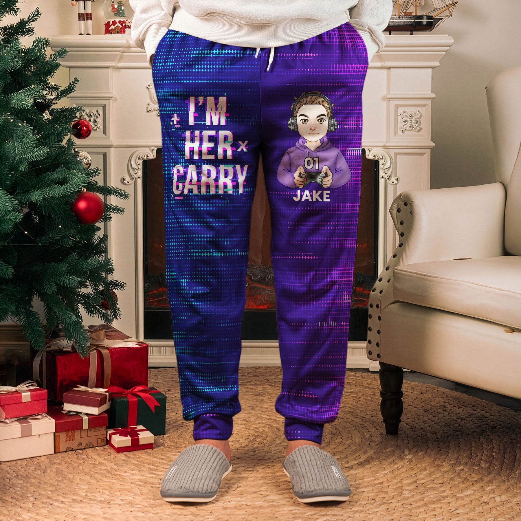 Matching Gaming Couples Player 01 02 For Gamer Lovers - Personalized Lounge Pants With Pockets