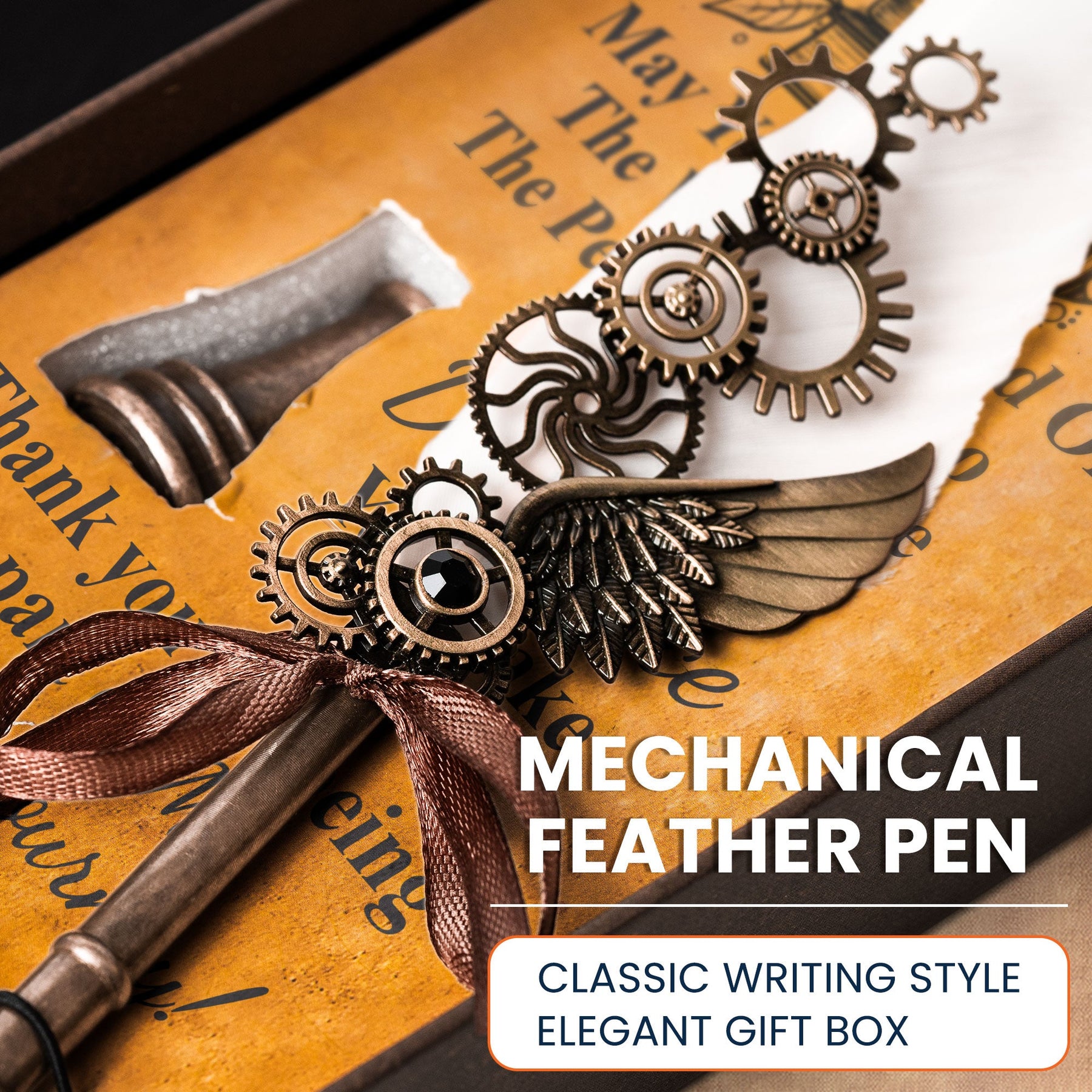 May You Be Proud Of The Work You Do - Feather Pen Set With Custom Card