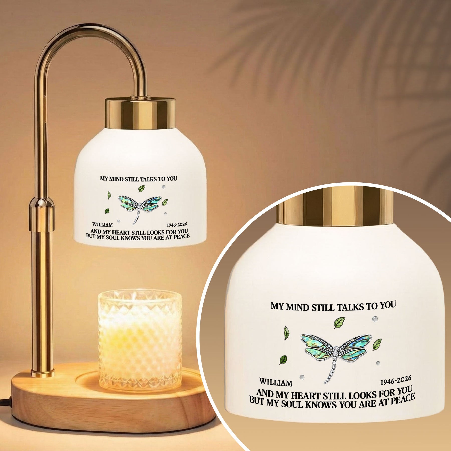Memorial Gift My Mind Still Talks To You - Personalized Candle Warmer