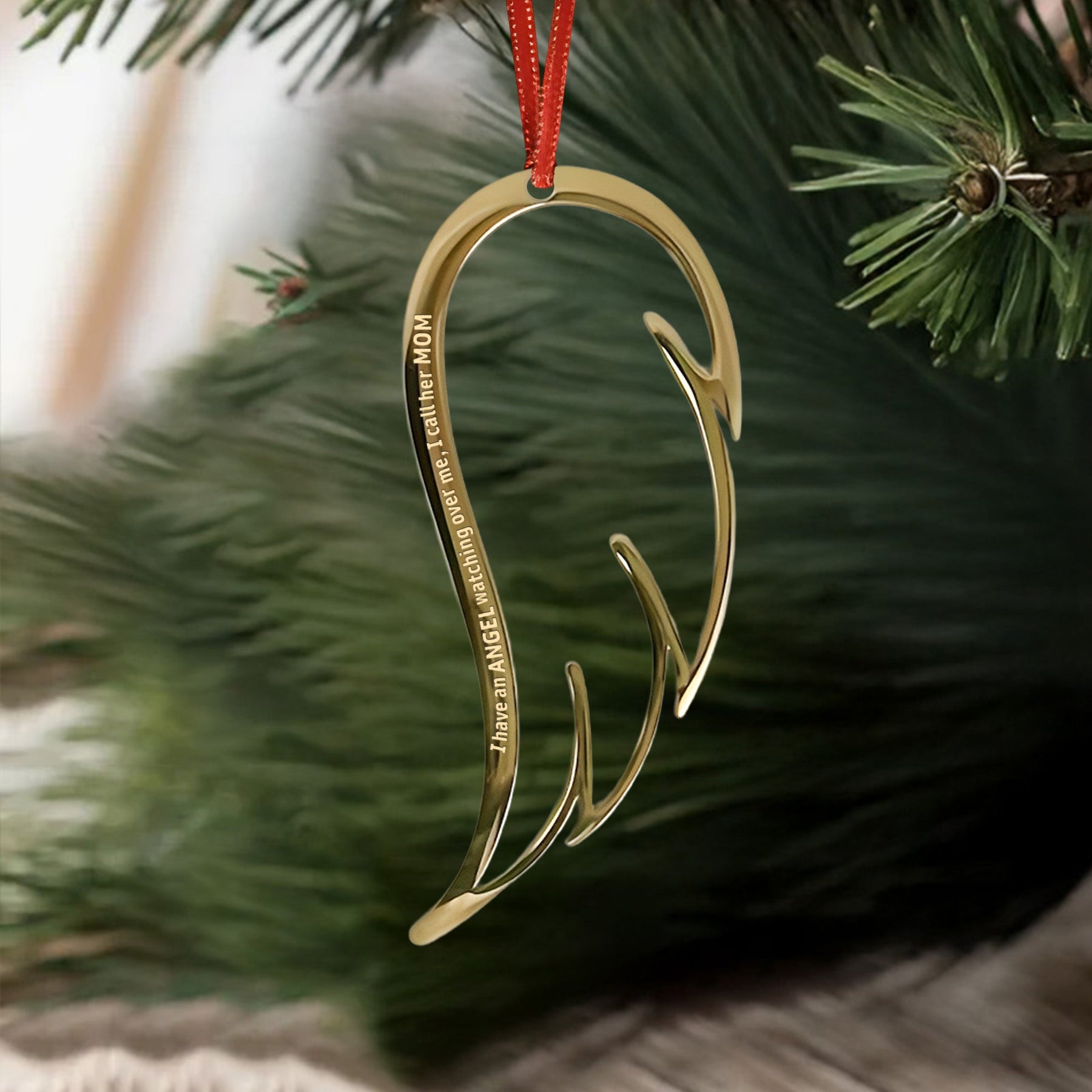 Memorial Wing Angel - Personalized Engraved Wing Ornament