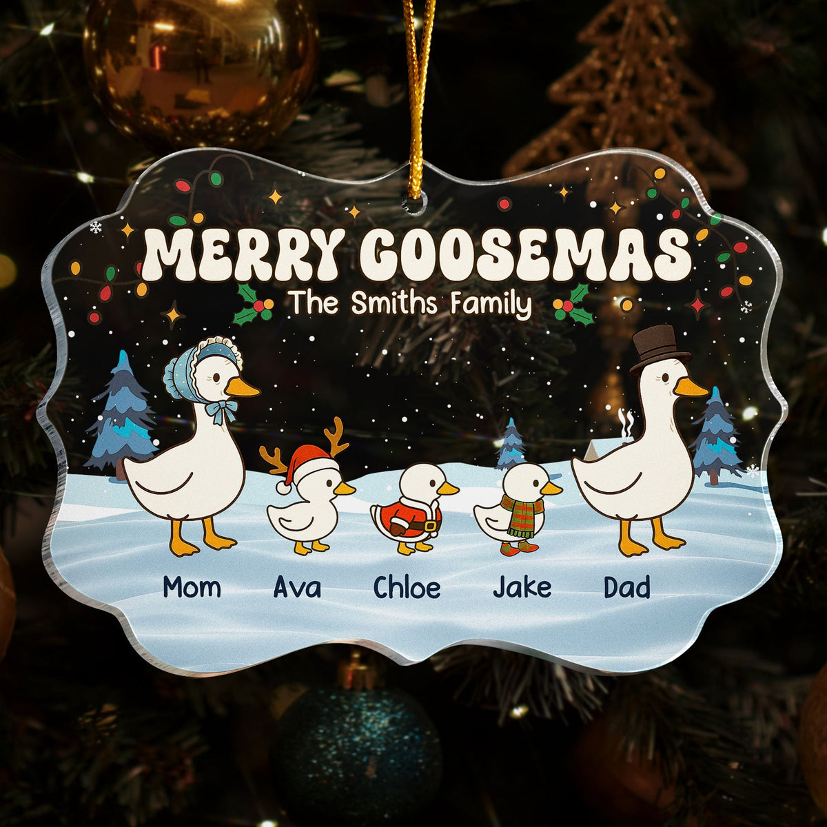 Merry Goosemas - Personalized Acrylic Ornament