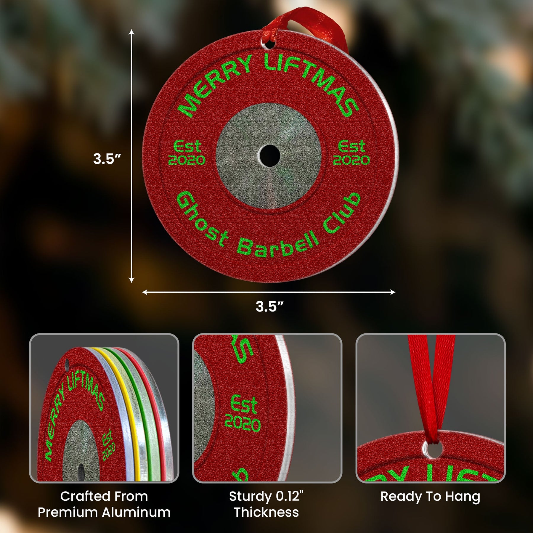 [Only available in the U.S] Merry Liftmas - Personalized Aluminum Ornament