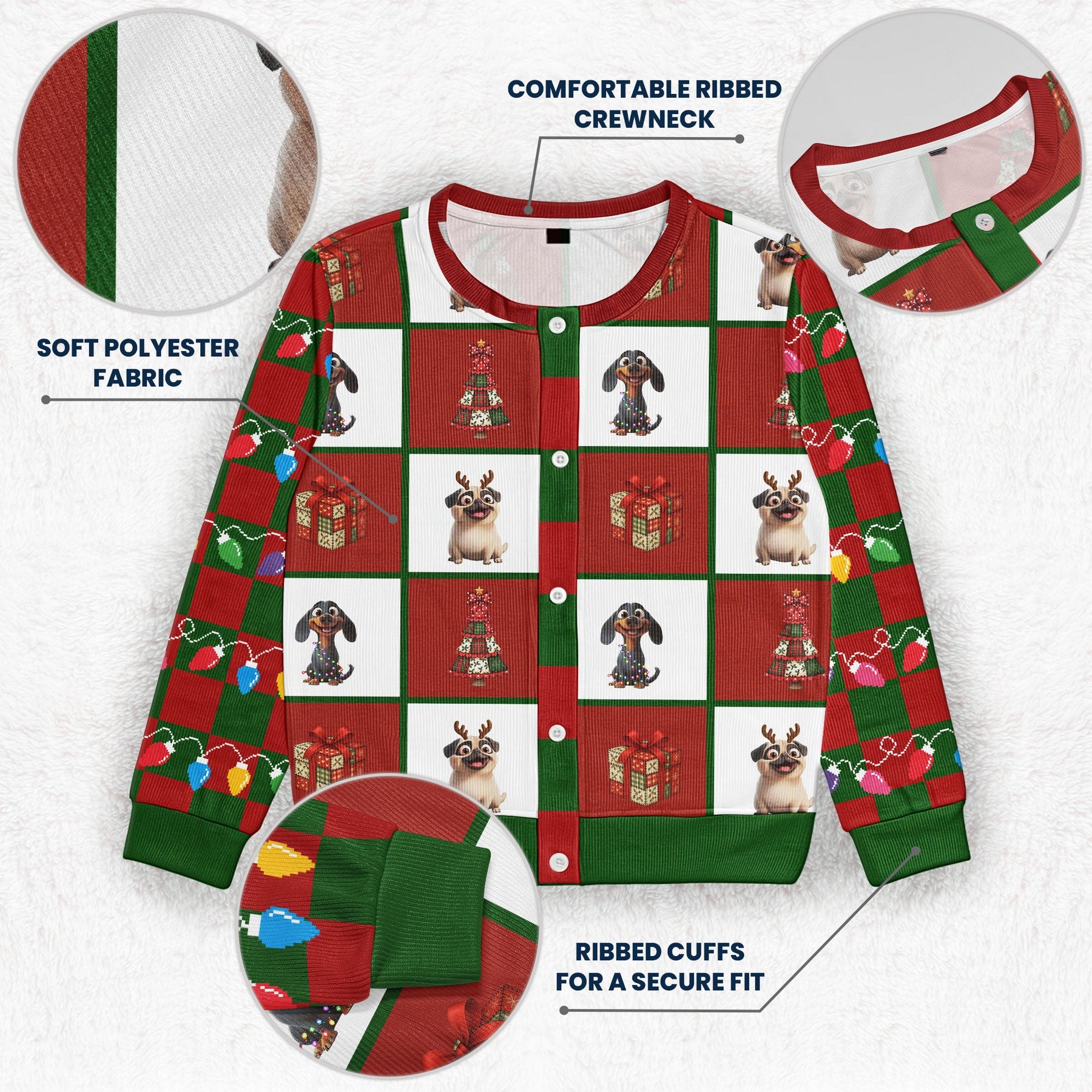 Merry Woofmas - Personalized Crewneck Cardigan