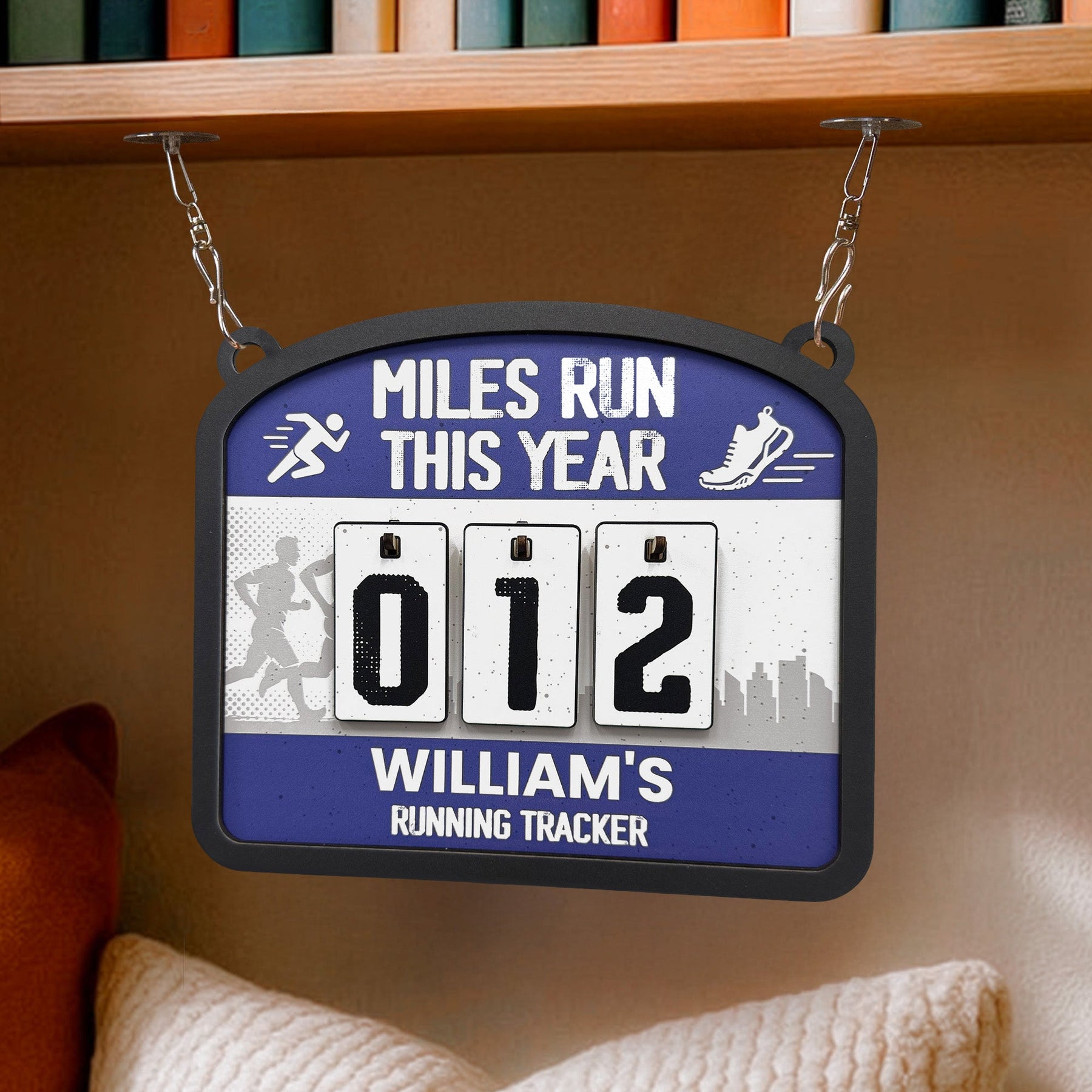 Miles Run This Year - Personalized Hanging Run Tracker