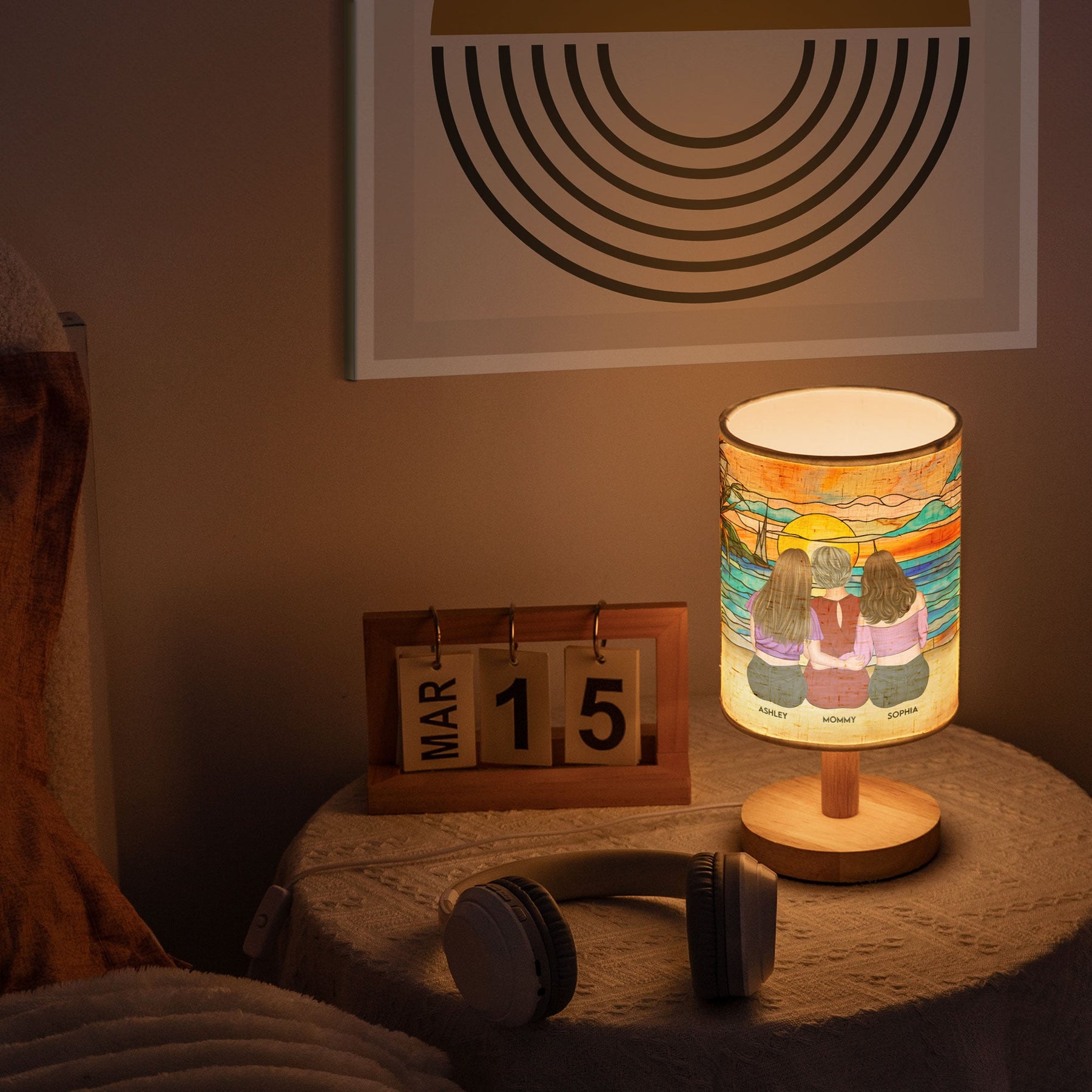Mom And Her Children - Personalized Fabric Lamp