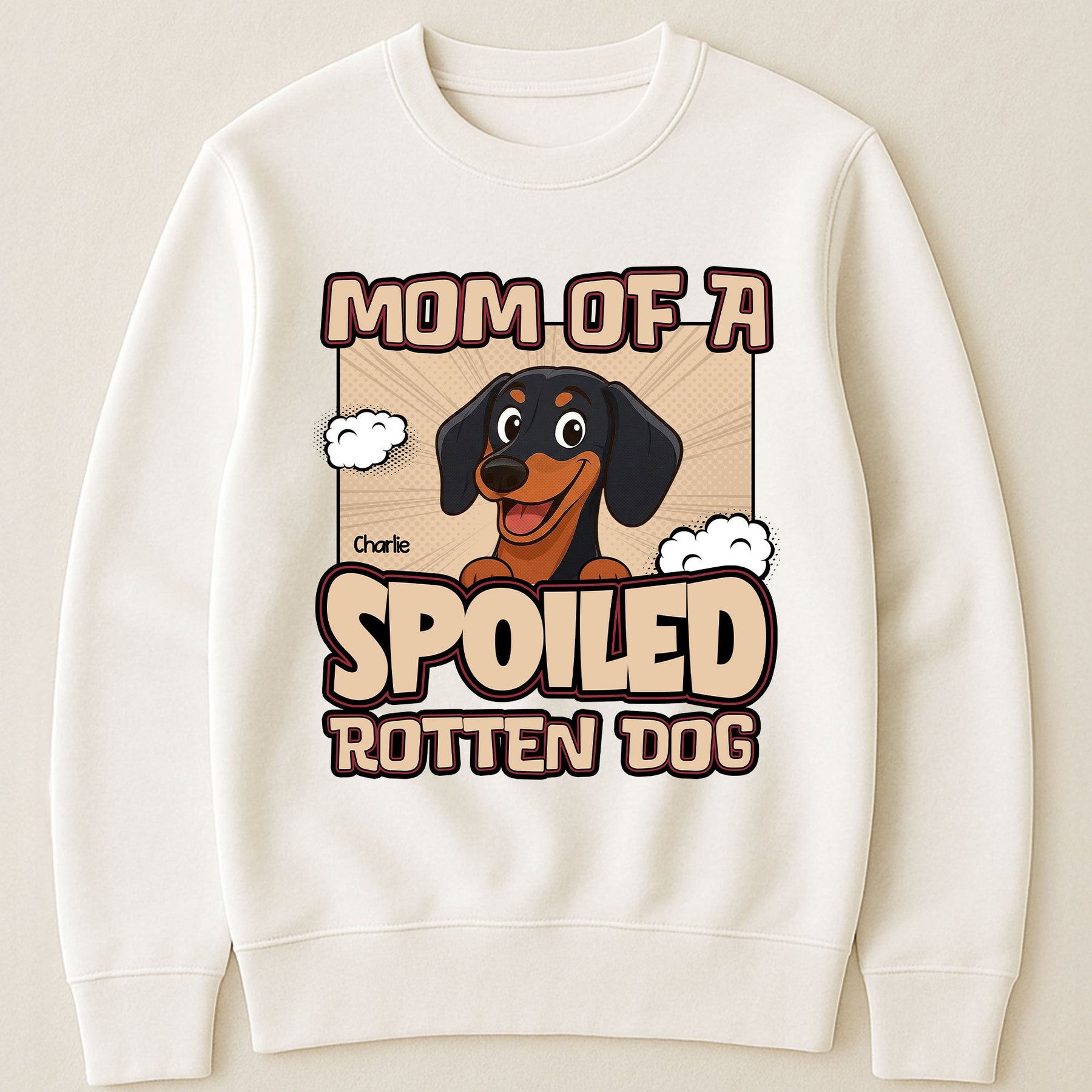 Mom Of A Spoiled Rotten Dog - Retro Dog Version - Personalized Shirt