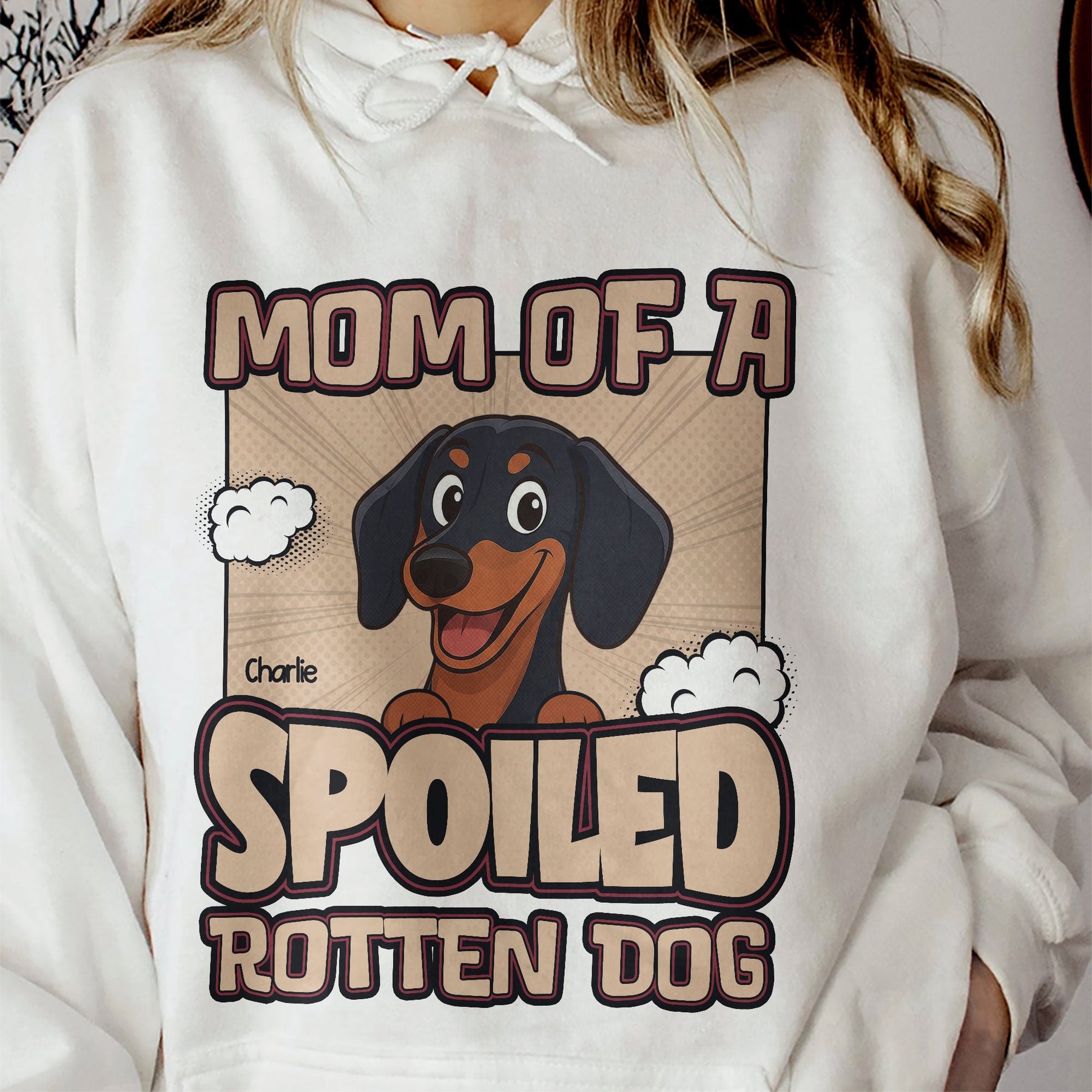 Mom Of A Spoiled Rotten Dog - Retro Dog Version - Personalized Shirt