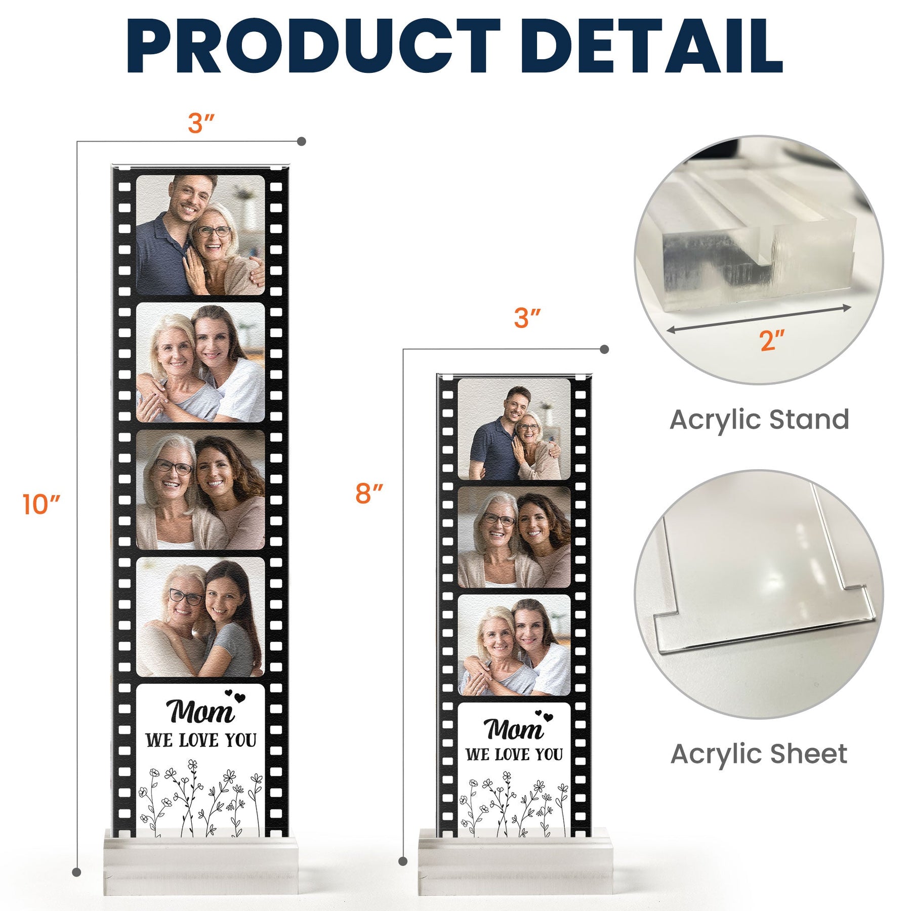 Mom We Love You - Custom Acrylic Photo Film Strip