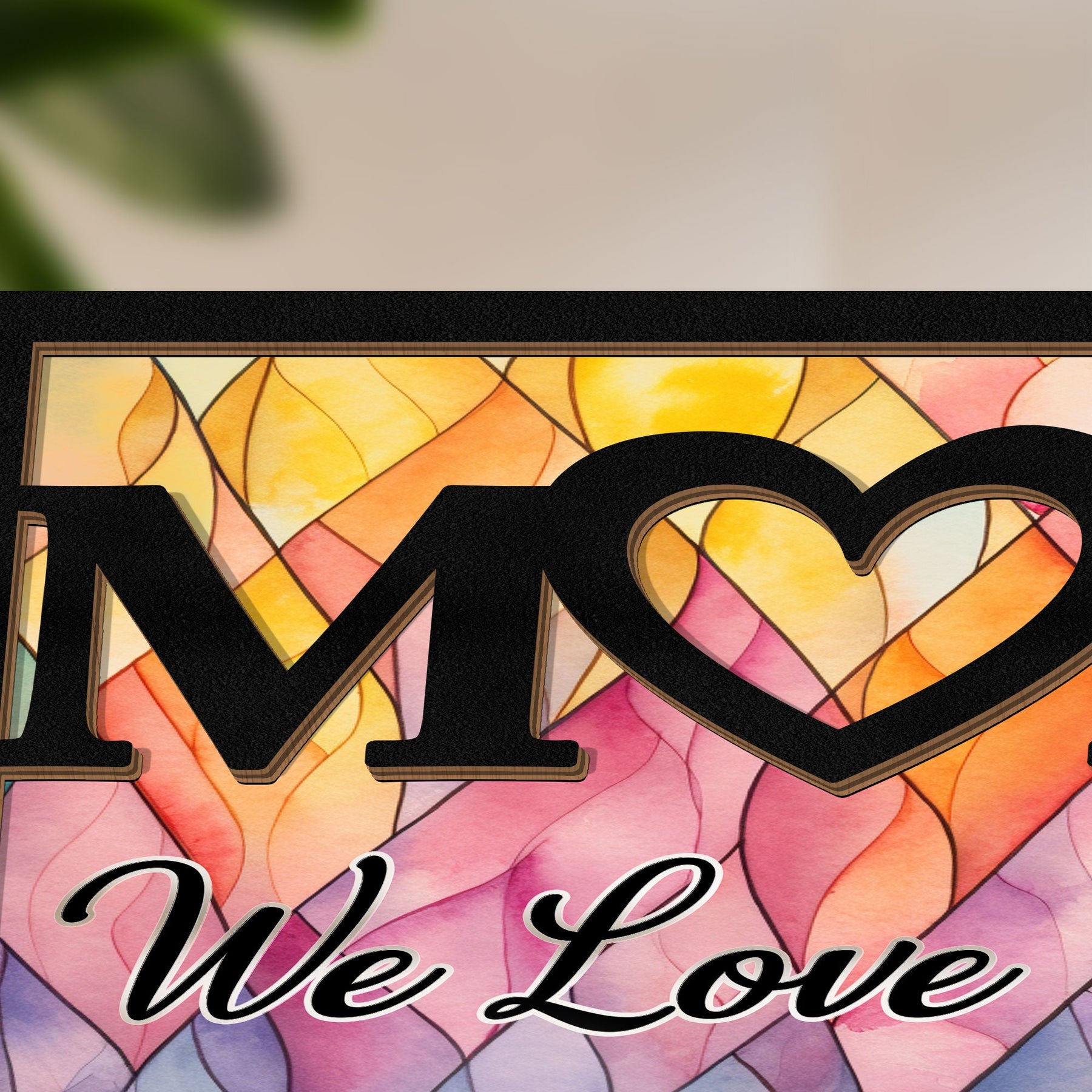 Mom We Love You - Personalized Wood And Acrylic Night Light