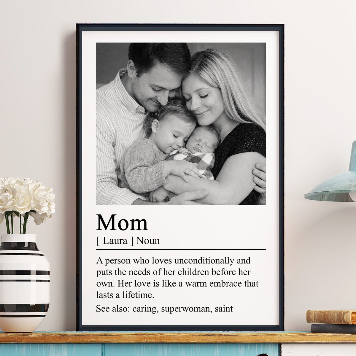 Mom, Mum, Mother Definition - Mother's Day Gifts For Wife, Mom, Mum - Personalized Photo Poster