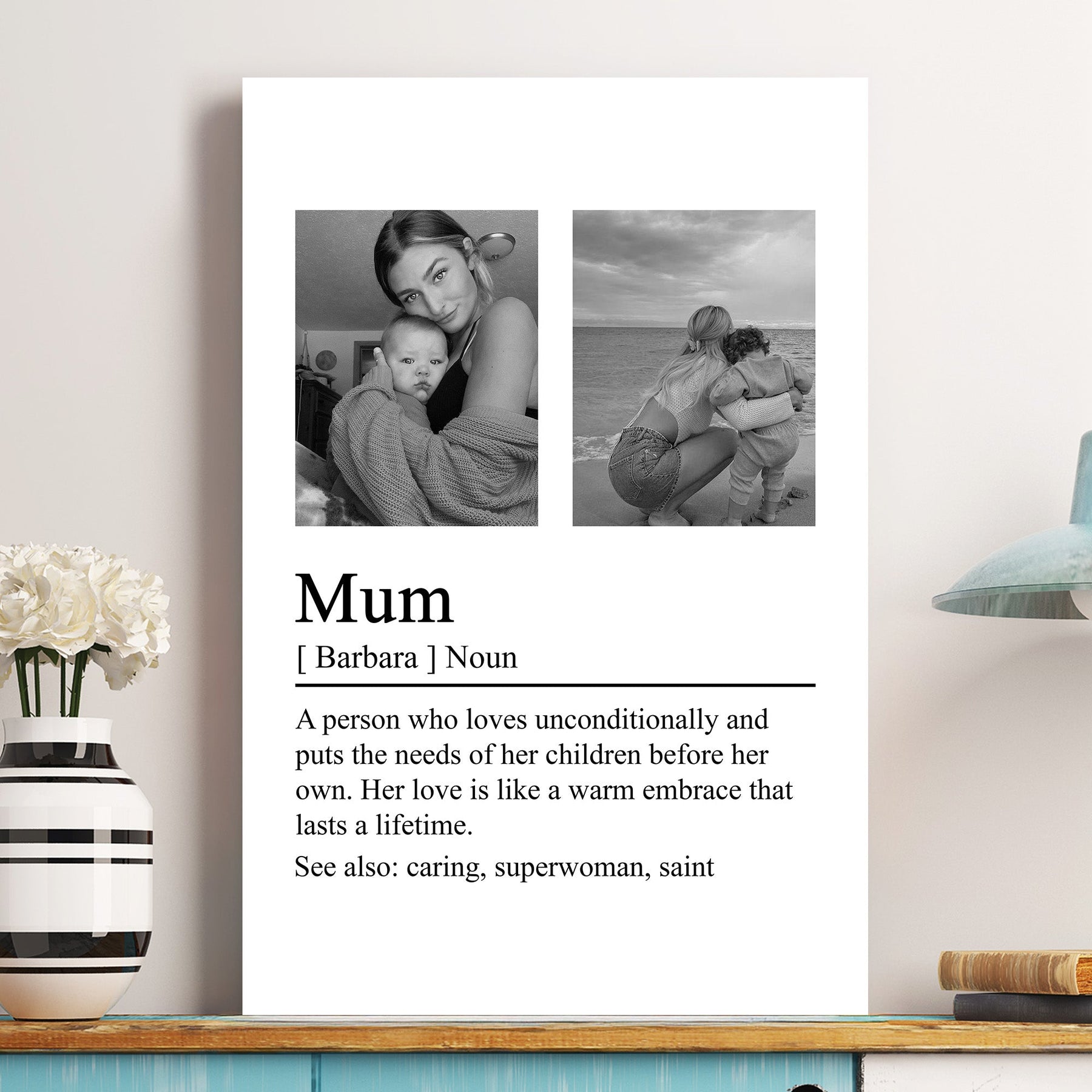 Mom, Mum, Mother Definition - Mother's Day Gifts For Wife, Mom, Mum - Personalized Photo Poster
