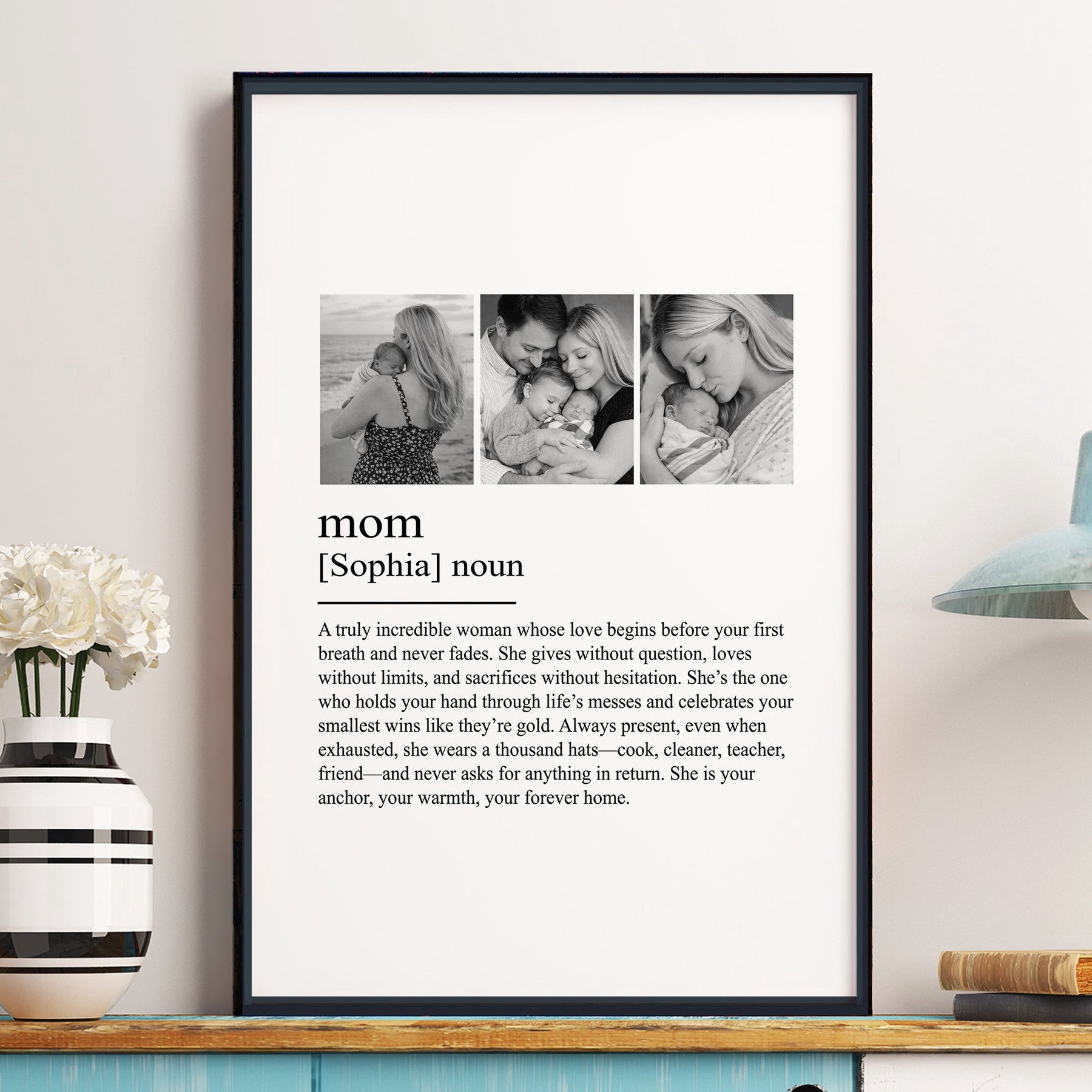 Mom, Mum, Mother Definition - Mother's Day Gifts For Wife, Mom - Personalized Photo Poster
