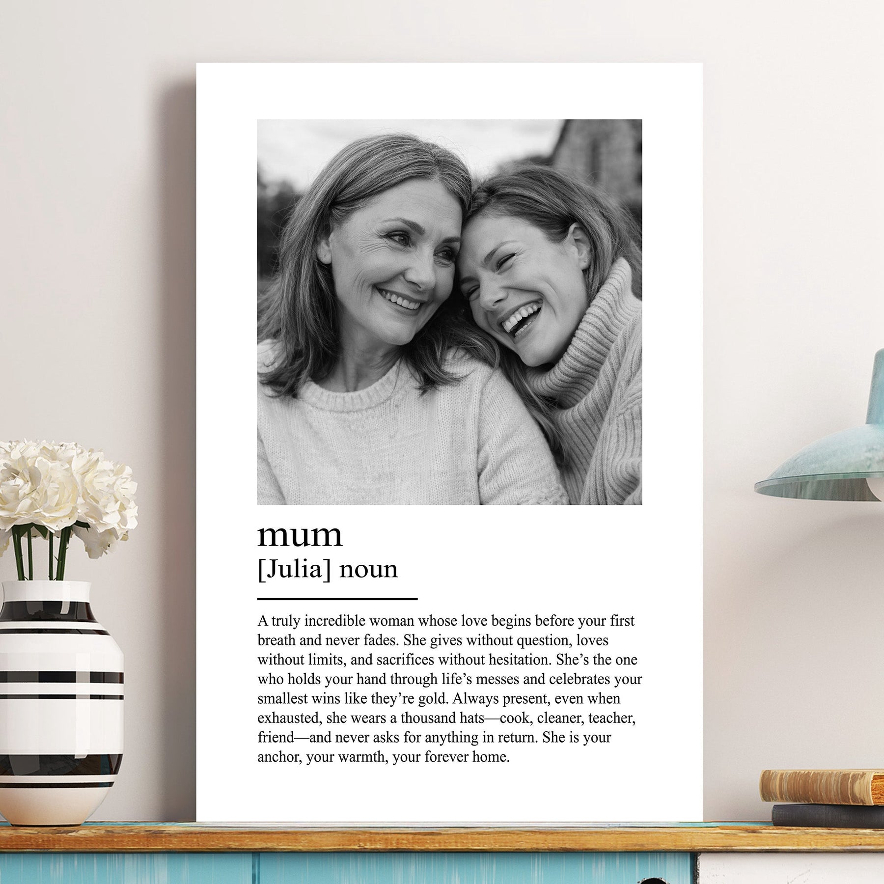 Mom, Mum, Mother Definition - Mother's Day Gifts For Wife, Mom - Personalized Photo Poster