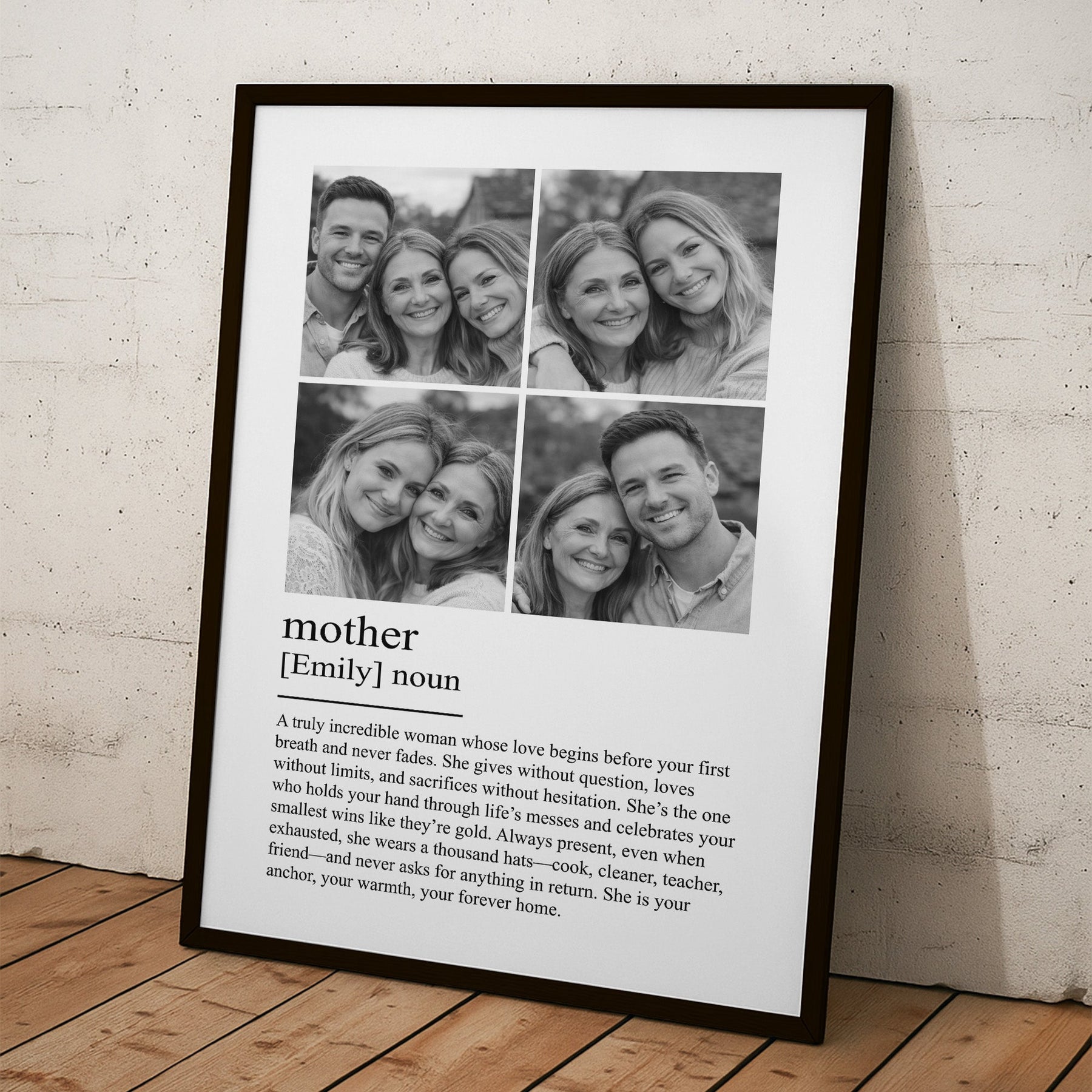Mom, Mum, Mother Definition - Mother's Day Gifts For Wife, Mom - Personalized Photo Poster