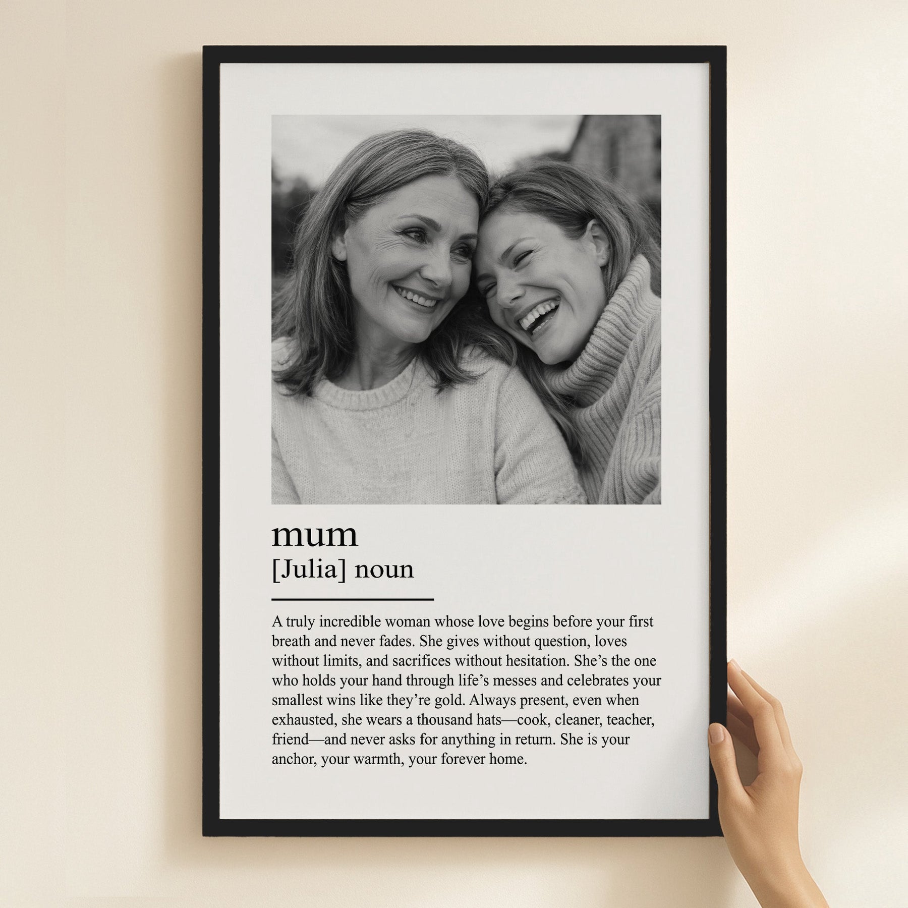 Mom, Mum, Mother Definition - Mother's Day Gifts For Wife, Mom - Personalized Photo Poster