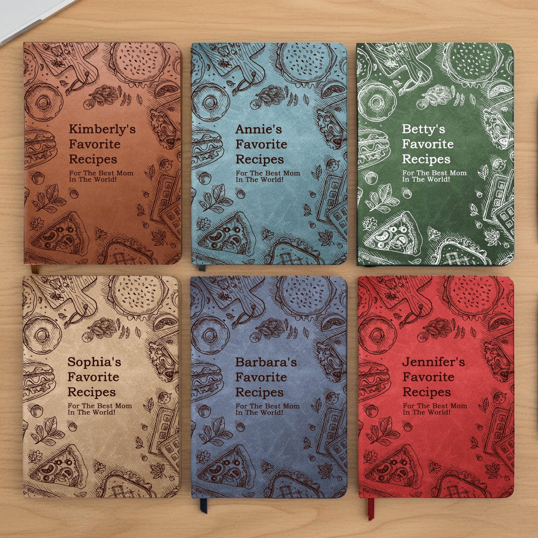 Mom's Favorite Recipes Book - Personalized Leather Journal