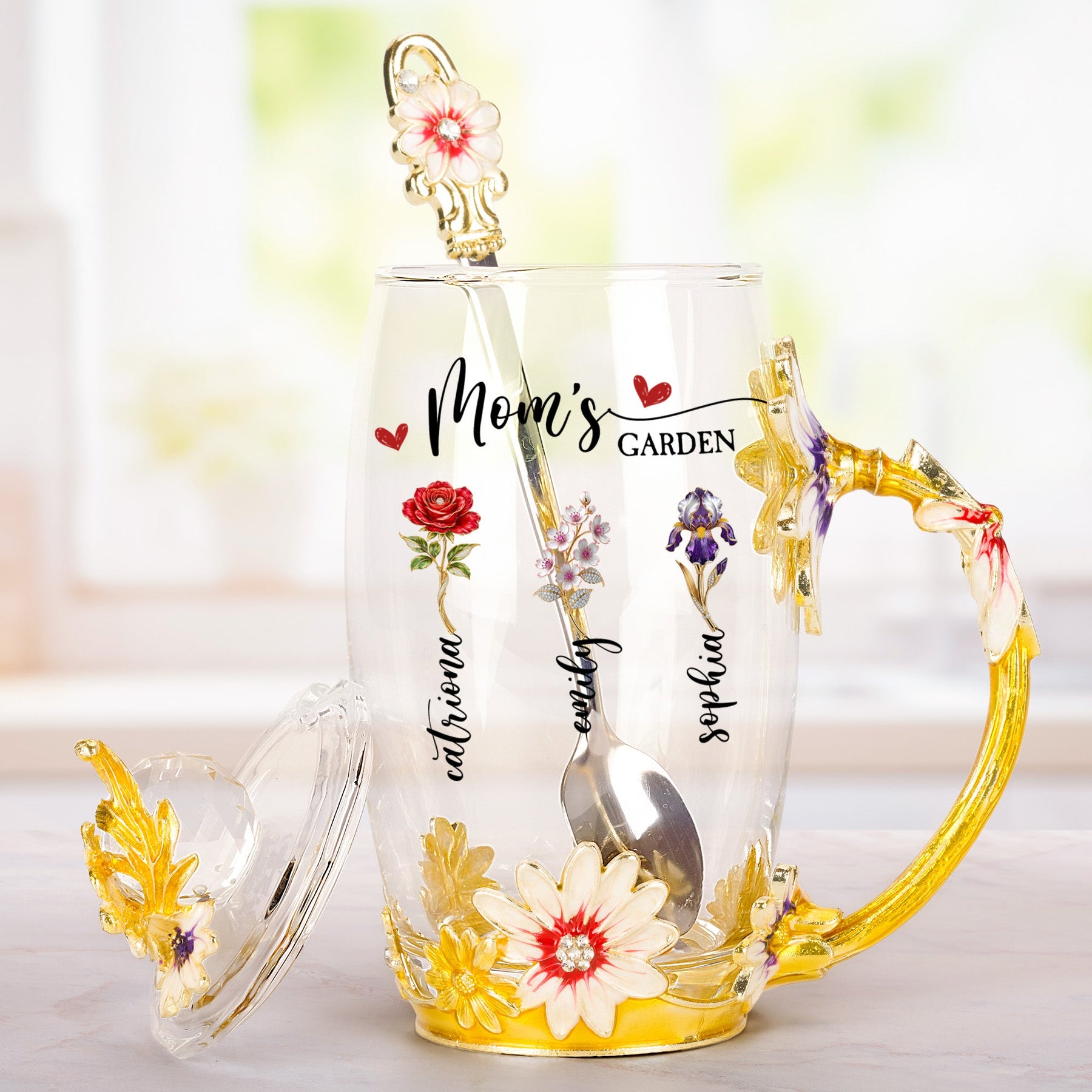 Mom's Garden, Grandma's Garden - Custom Kids' Birth Flower - Personalized Glass Cup