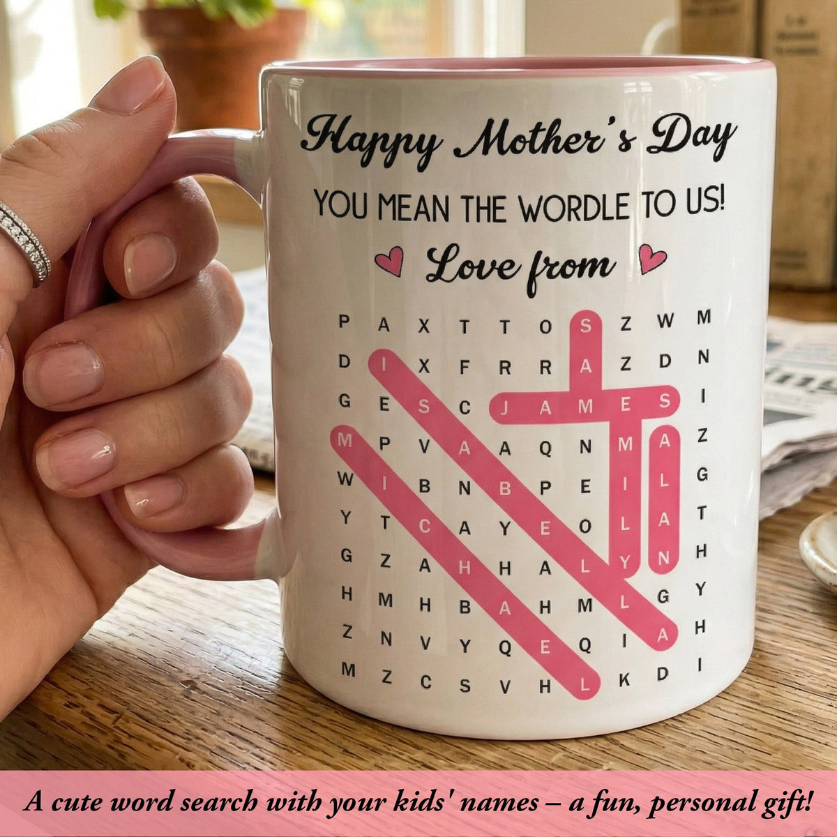Mommy You Mean The Wordle To Us Word Search Game Gift Idea - Personalized Mug