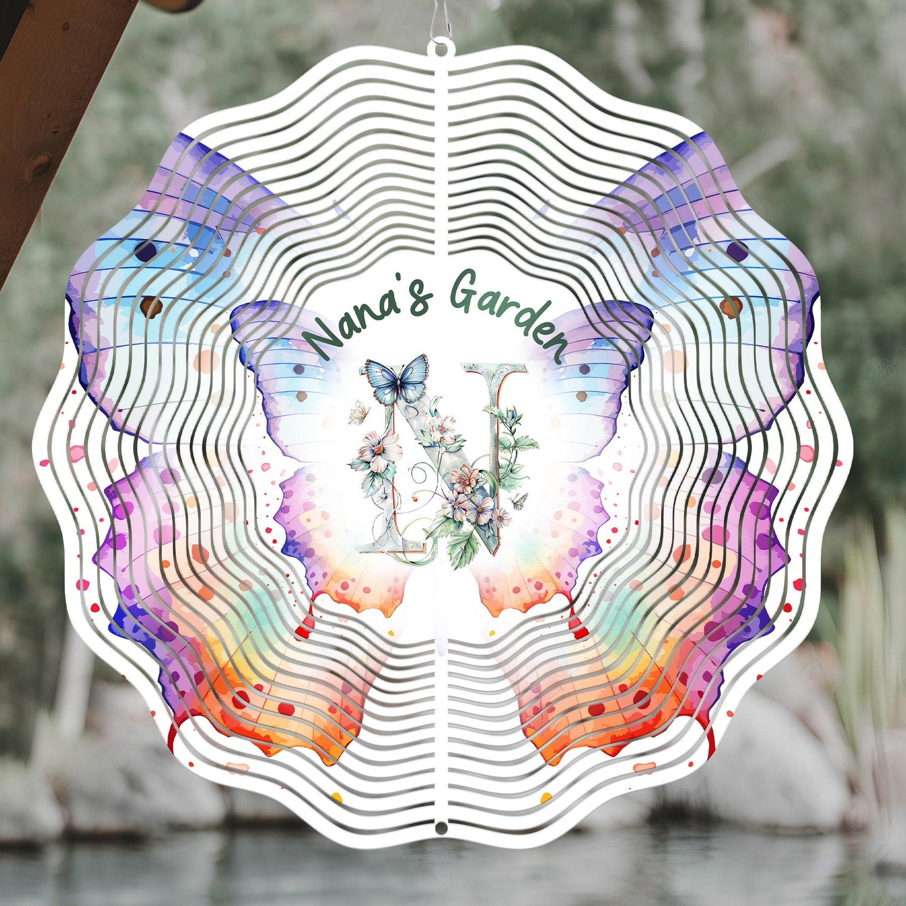 Monogram Letter Garden Spinner - Personalized Wind Spinner