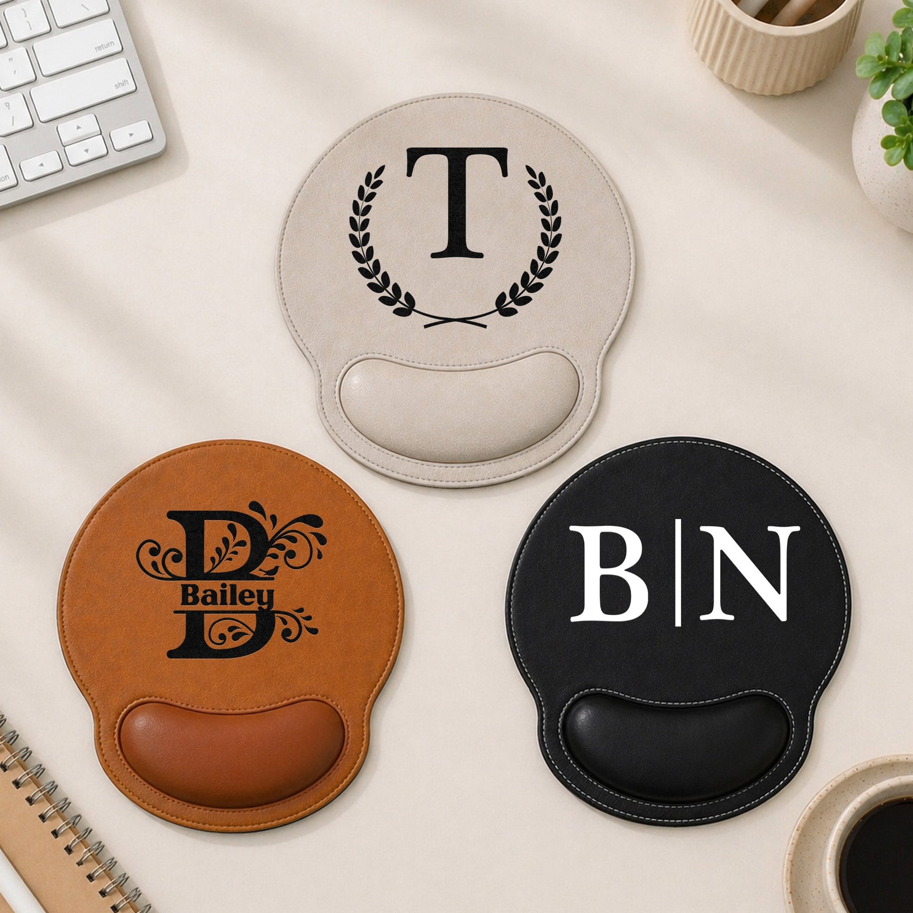 Monogram Pattern - Personalized Mouse Pad
