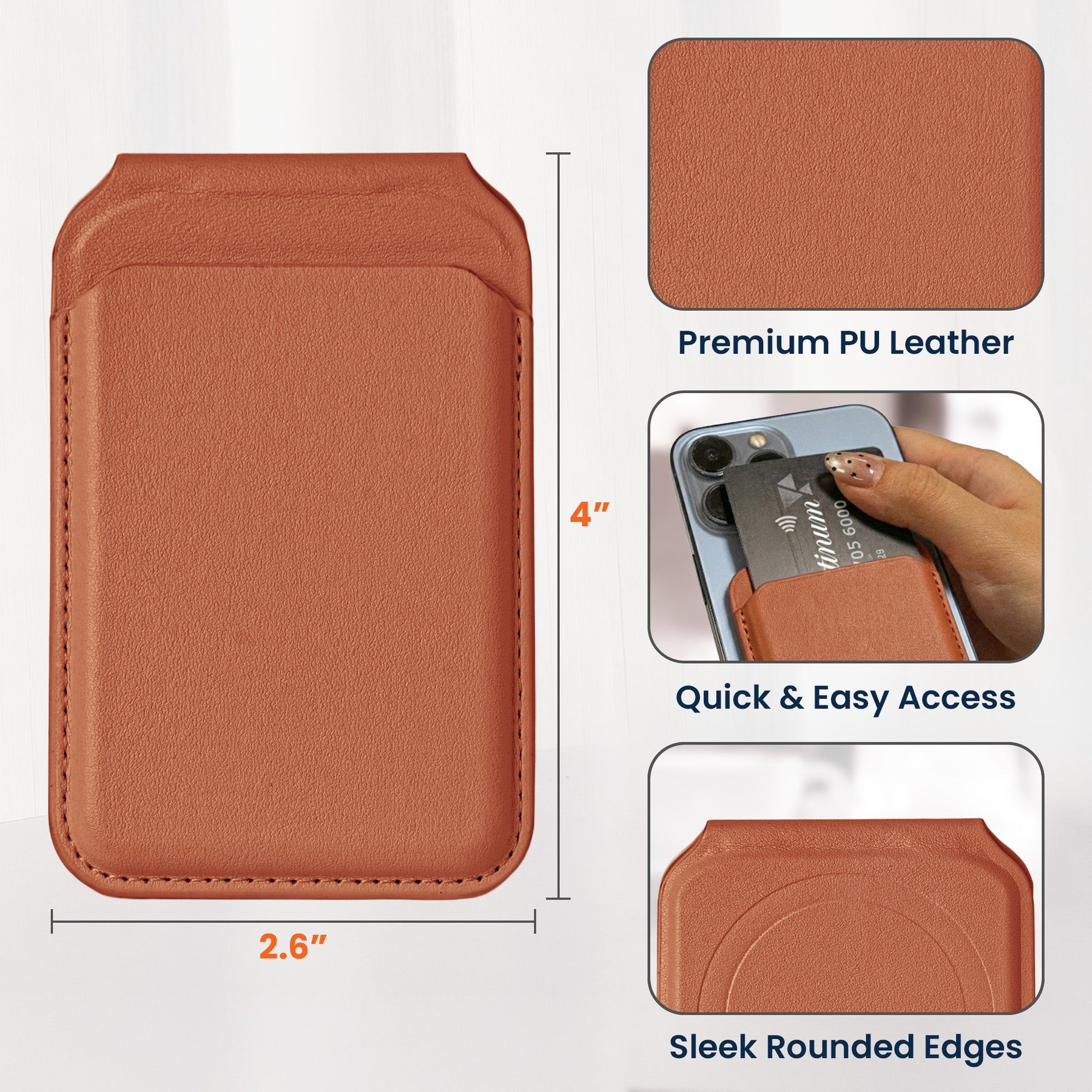 Monograms Design Gift For Him Dad Grandpa Husband - Personalized Wallet Compatible with Magsafe