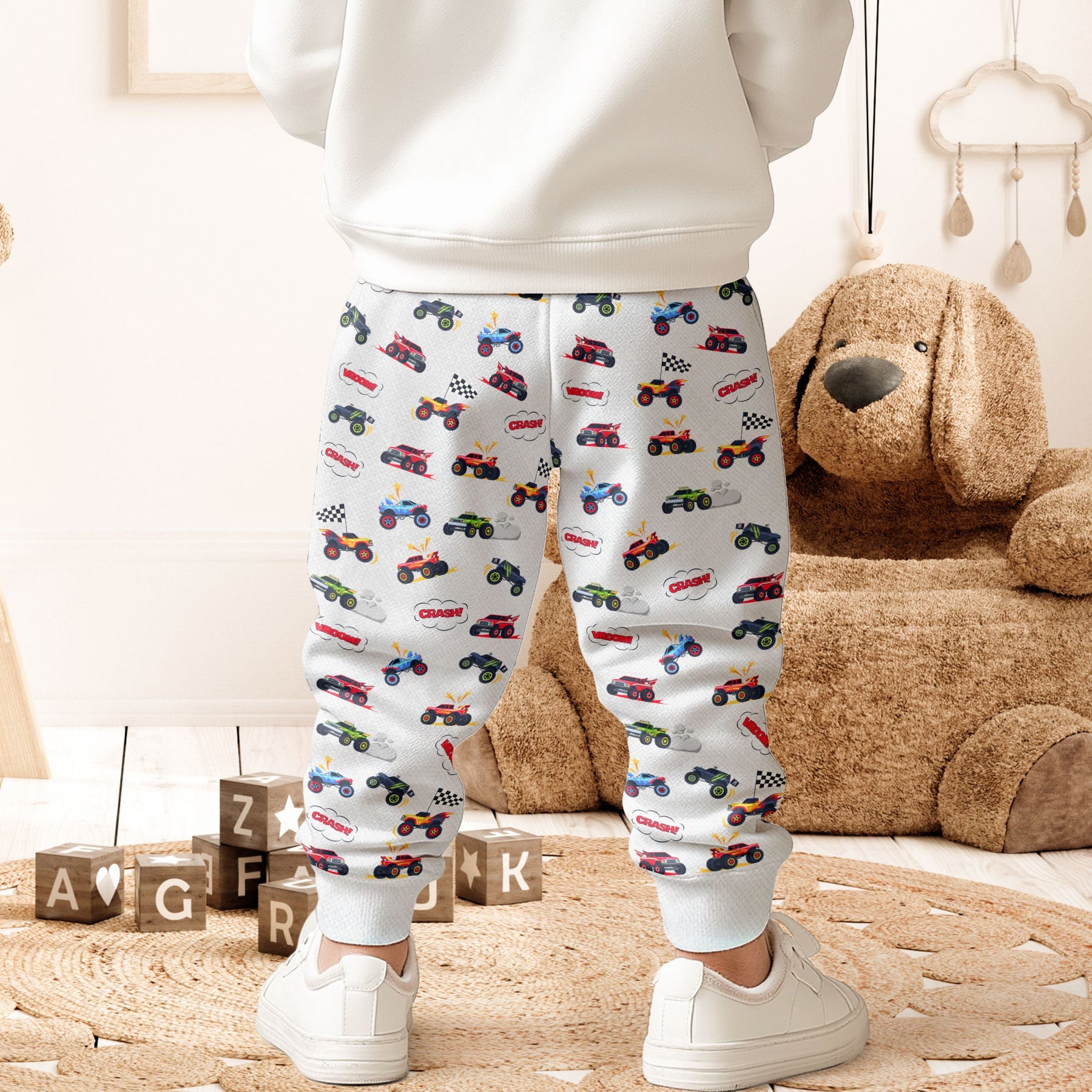 Monster Truck Alphabet Letters - Personalized Sweatpants
