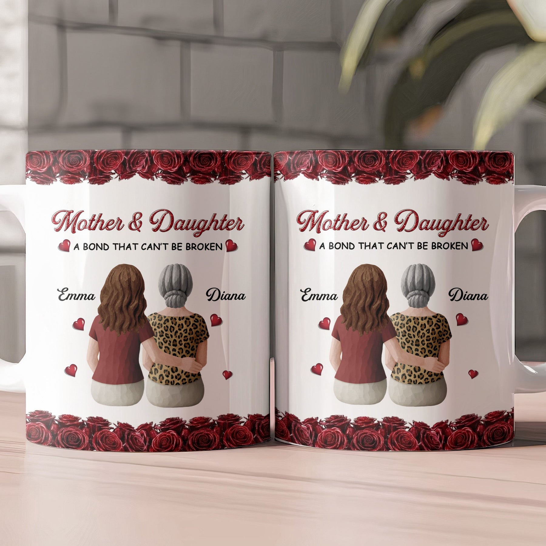 Mother & Daughter A Bond That Can't Be Broken New Version - Personalized Mug