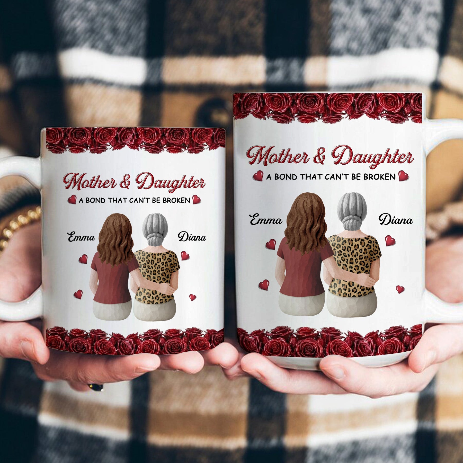 Mother & Daughter A Bond That Can't Be Broken New Version - Personalized Mug