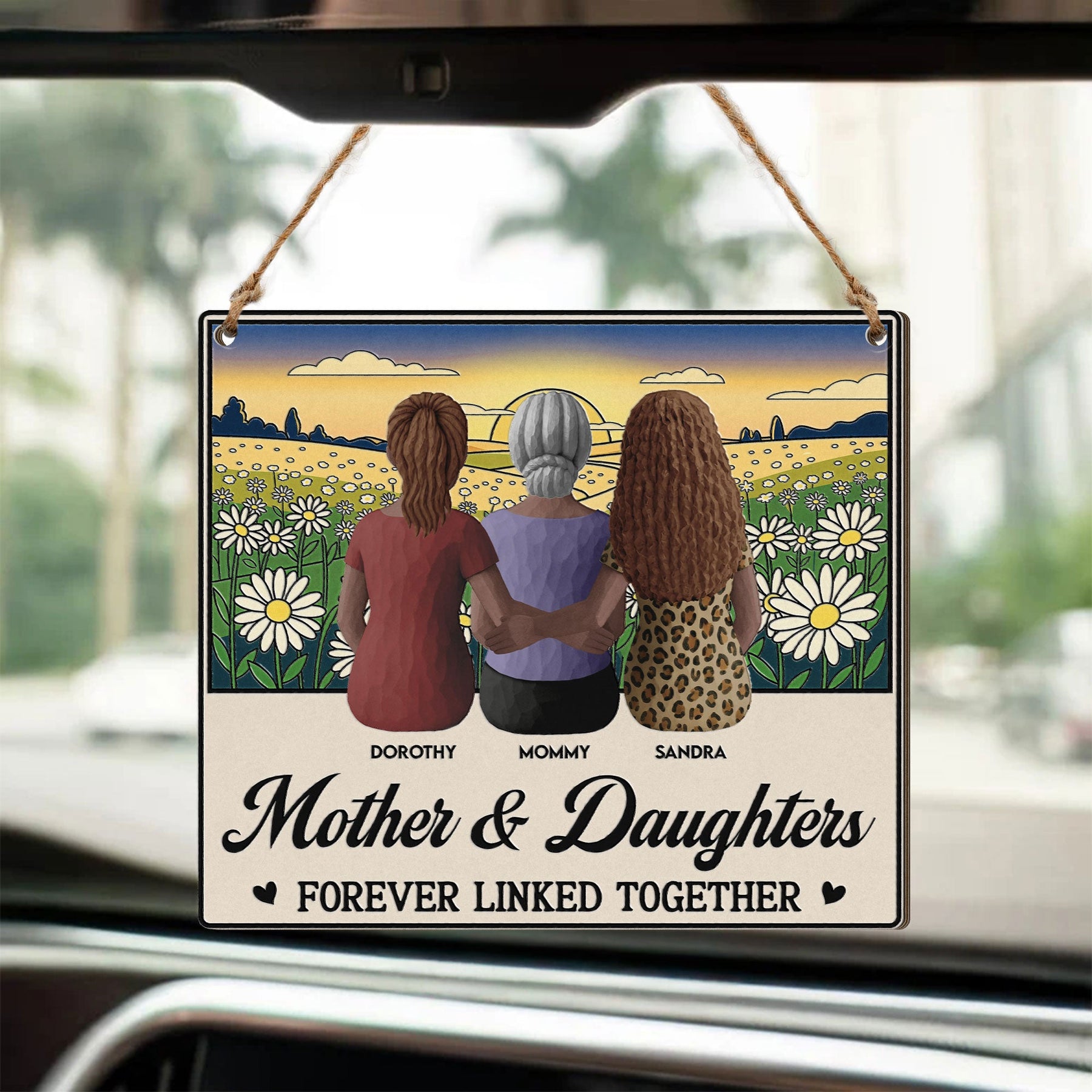 Mother & Daughter Forever Linked Together - Personalized Wood Sign