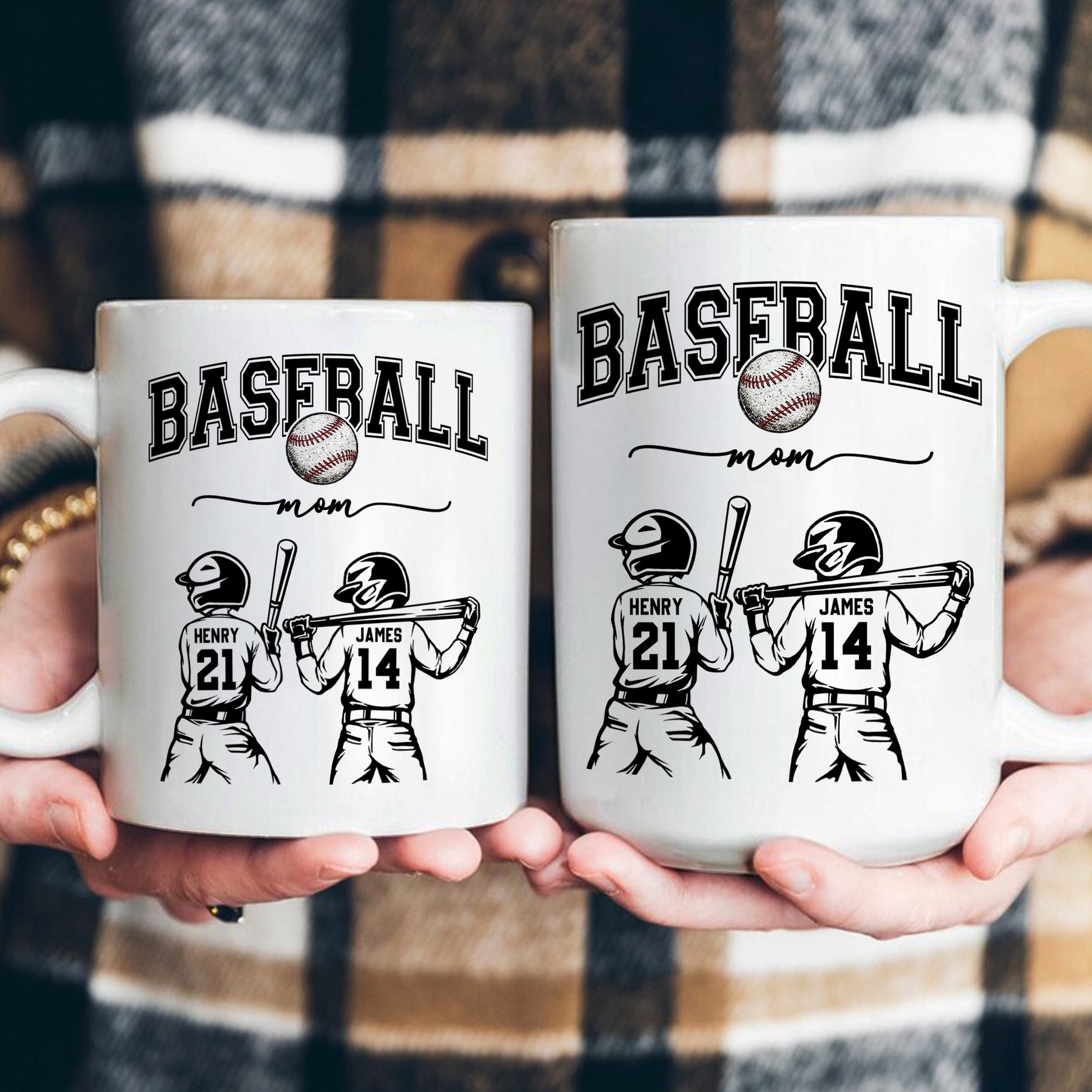 Mother's Day Gifts, Custom Baseball Mom, Grandma - Personalized Mug