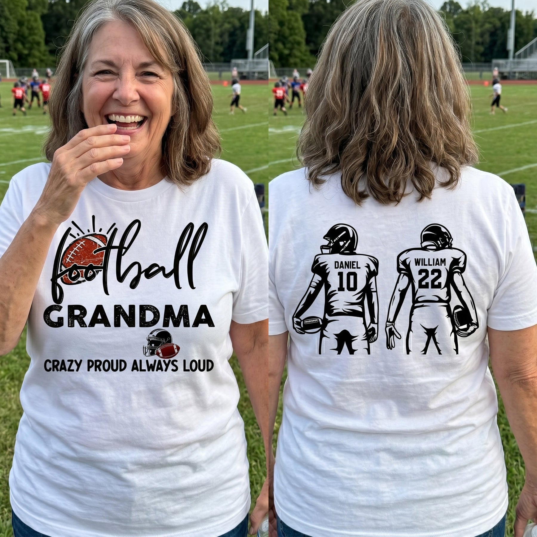 Mother's Day Gifts, Football Grandma, Crazy Proud, Always Loud - Personalized Shirt