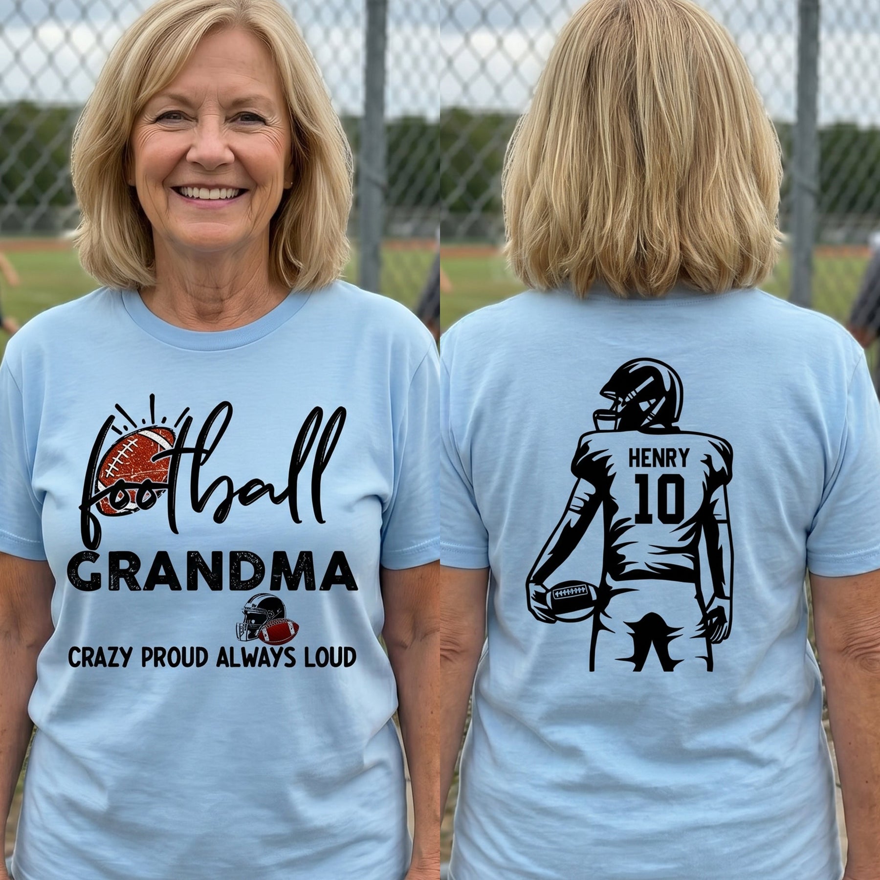 Mother's Day Gifts, Football Grandma, Crazy Proud, Always Loud - Personalized Shirt