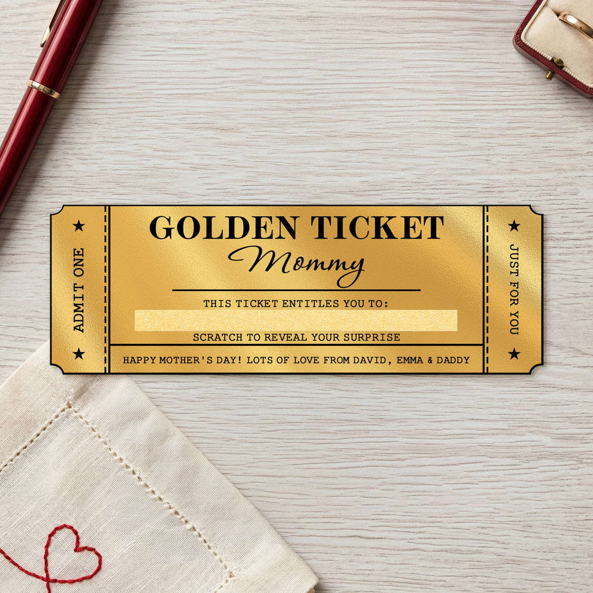 Mother's Day Gift For Mom, Grandma - Personalized Scratch-Off Card