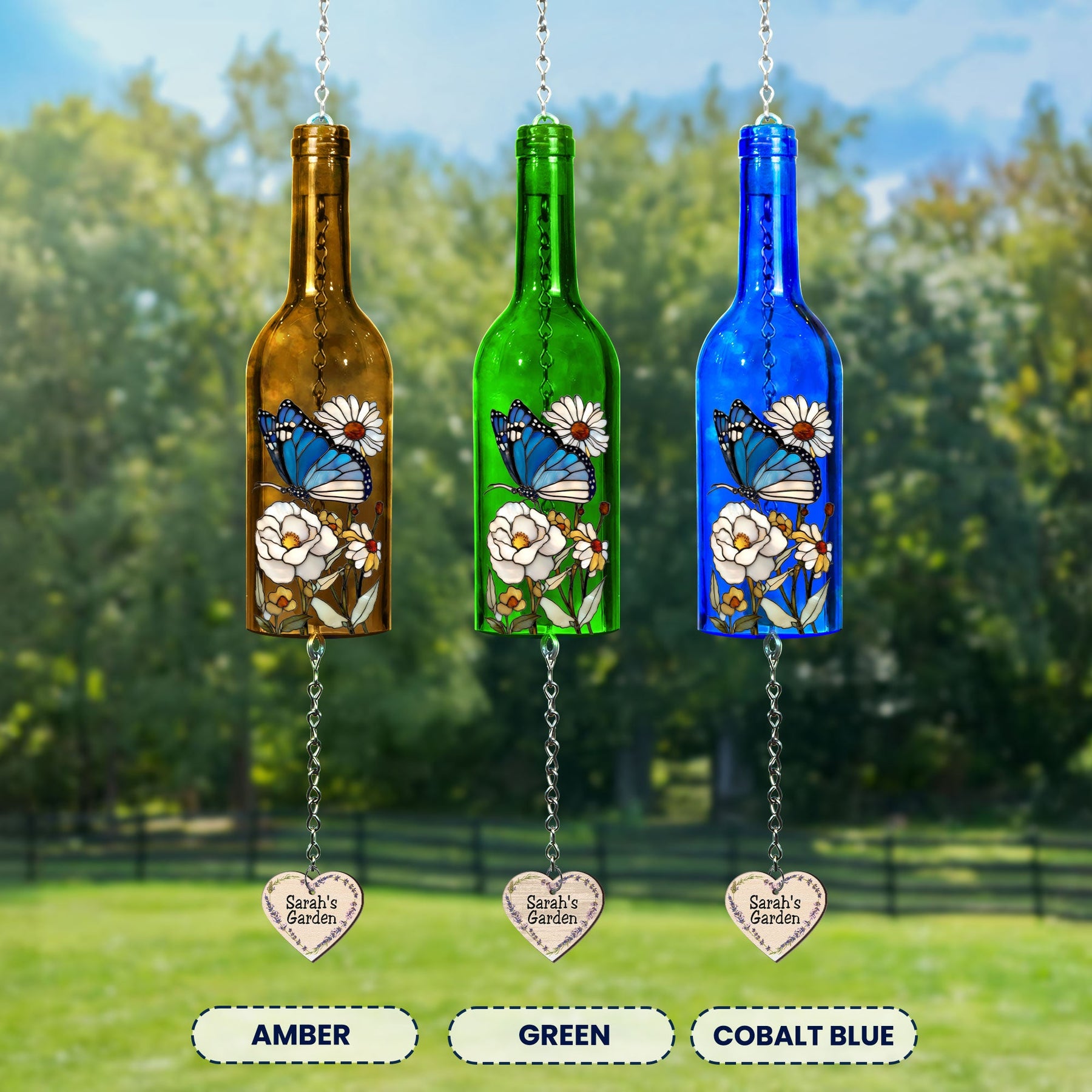 My Beautiful Garden Is Calling And I Must Go - Personalized Wine Bottle Wind Chime