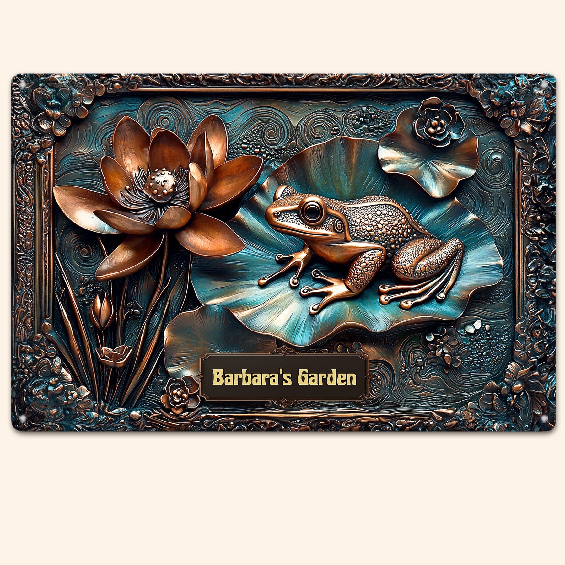 My Beautiful Garden Stunning Lily Pond - Personalized Metal Sign