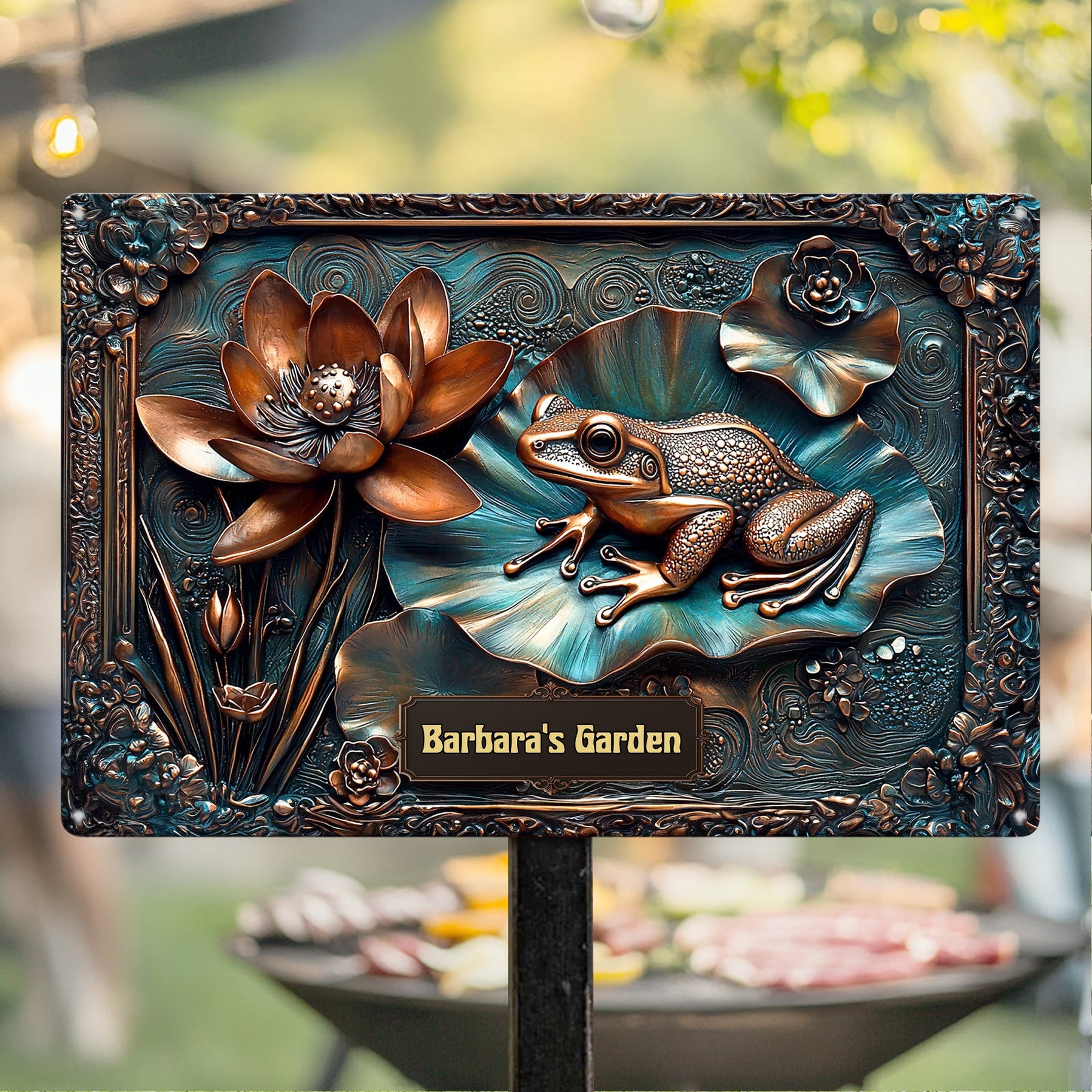 My Beautiful Garden Stunning Lily Pond - Personalized Metal Sign