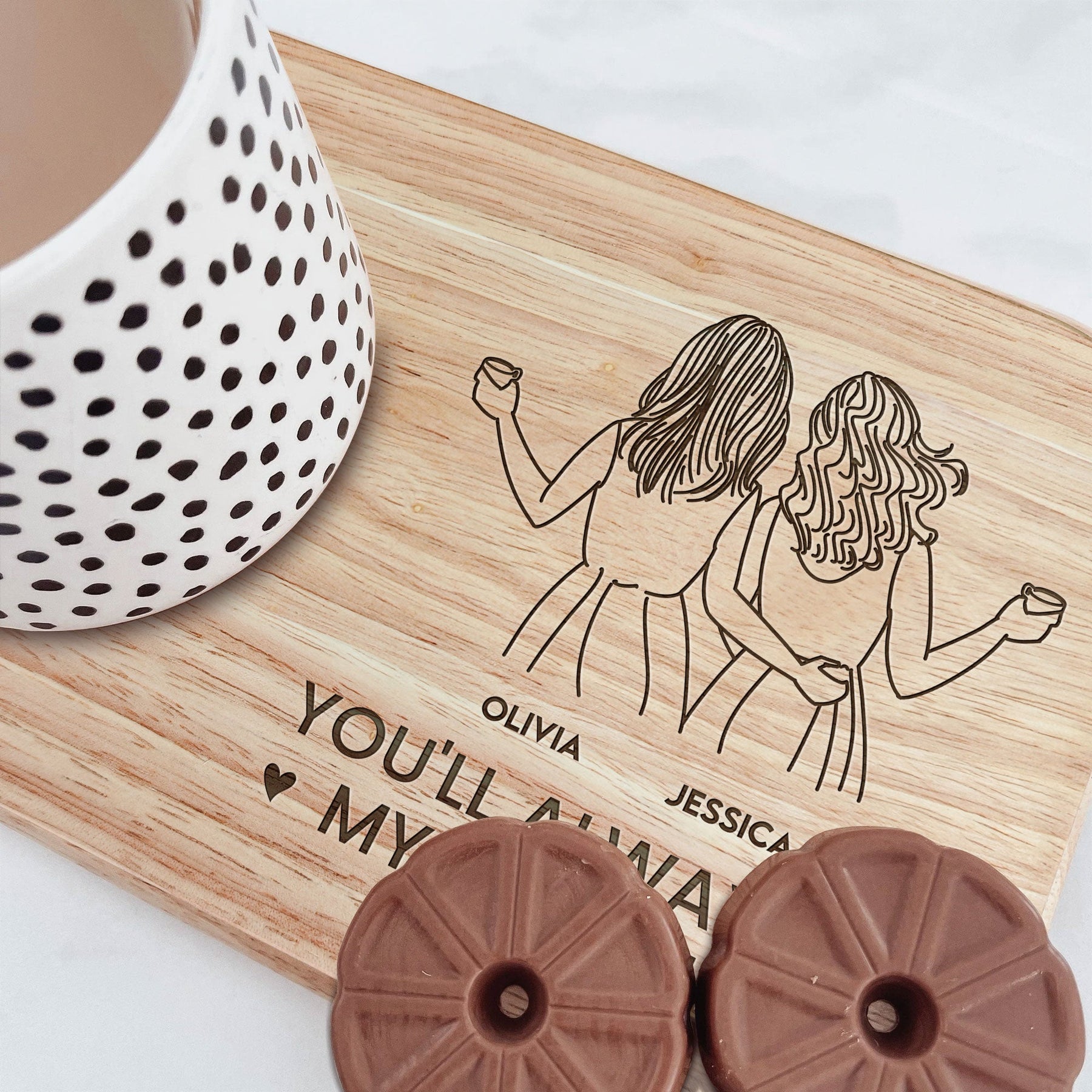 My Best-Tea - Custom Engraved Wooden Tea & Biscuit Board
