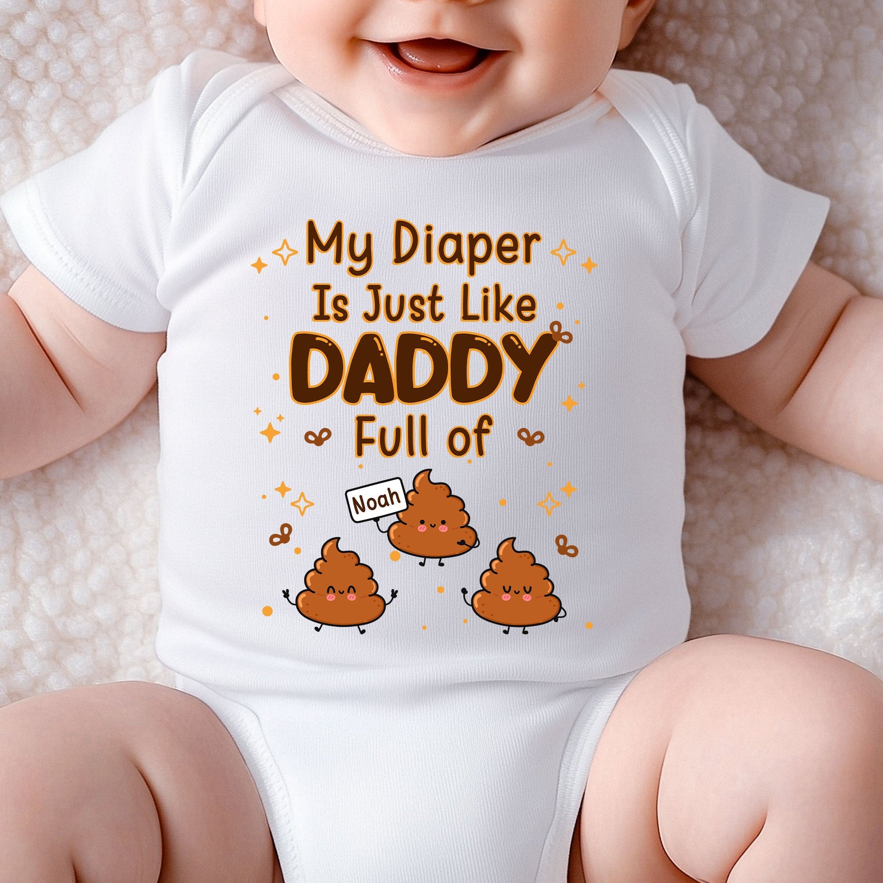 My Diaper Is Just Like Daddy - Personalized Baby Bodysuit