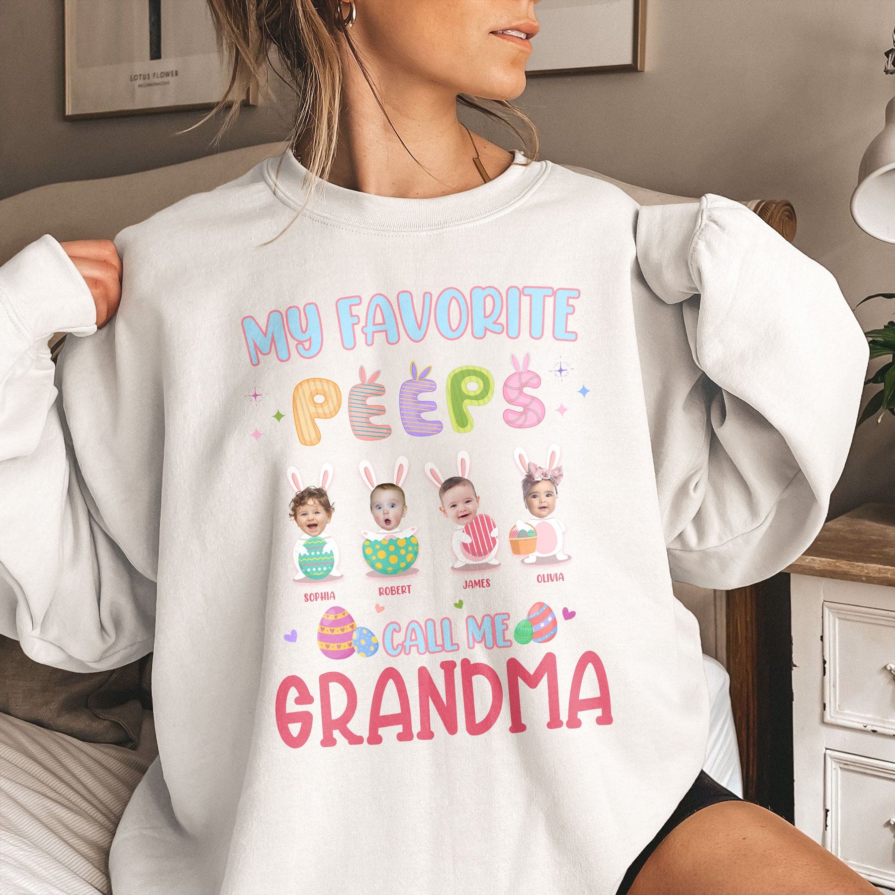 My Favorite Peeps Call Me Grandma - Personalized Photo Shirt
