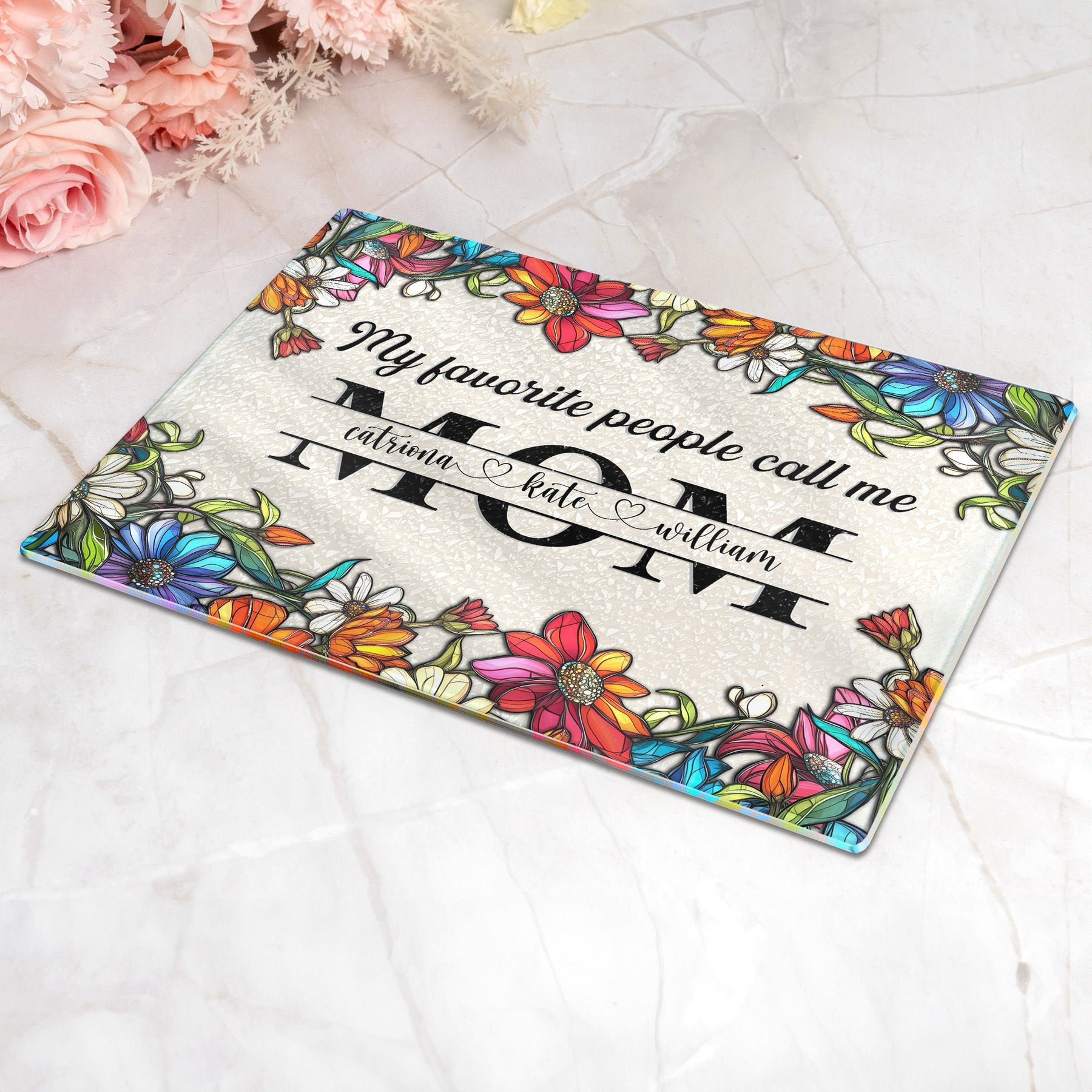 My Favorite People Call Me - Personalized Glass Cutting Board