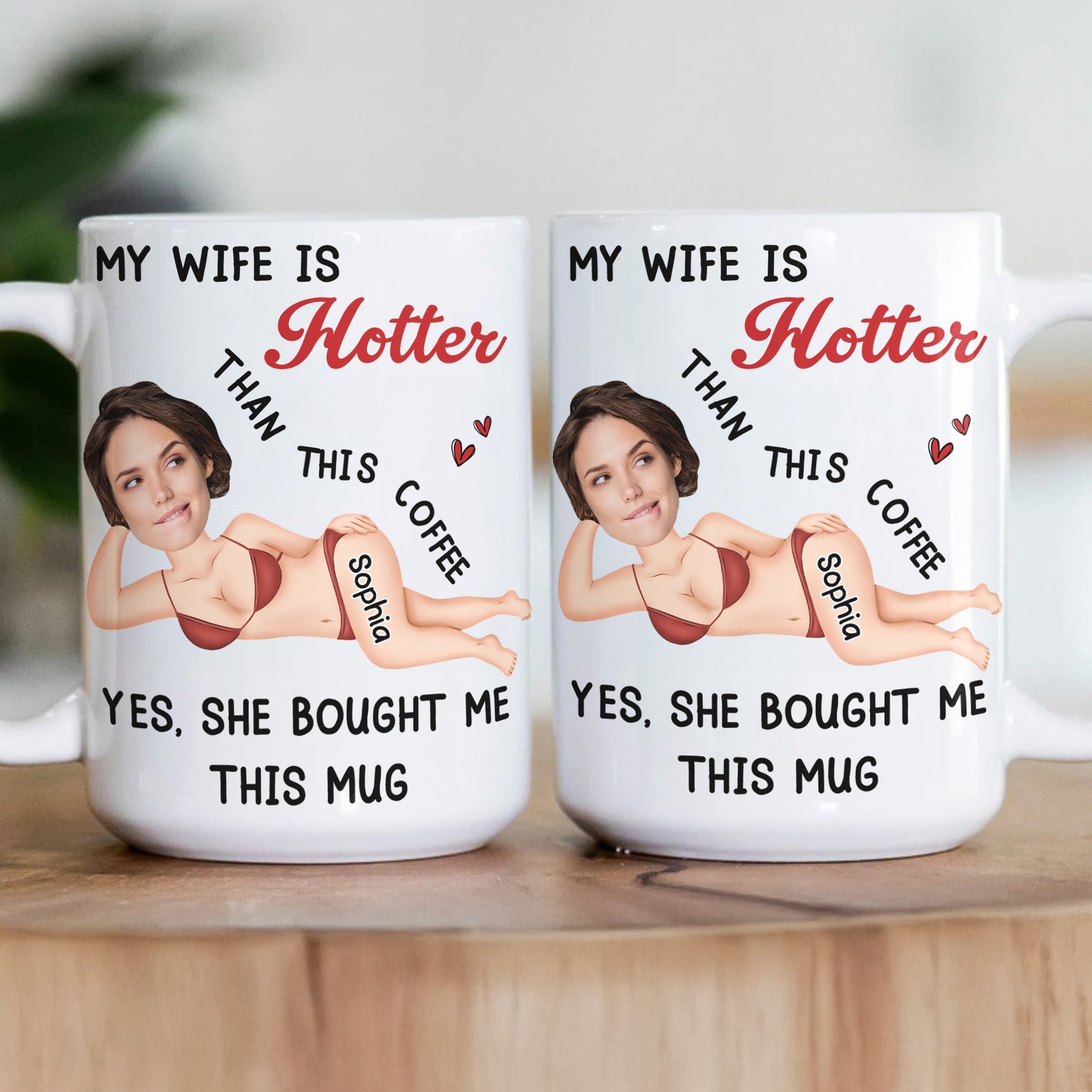 My Husband, Wife Is Hotter Than This Coffee - Personalized Photo Mug
