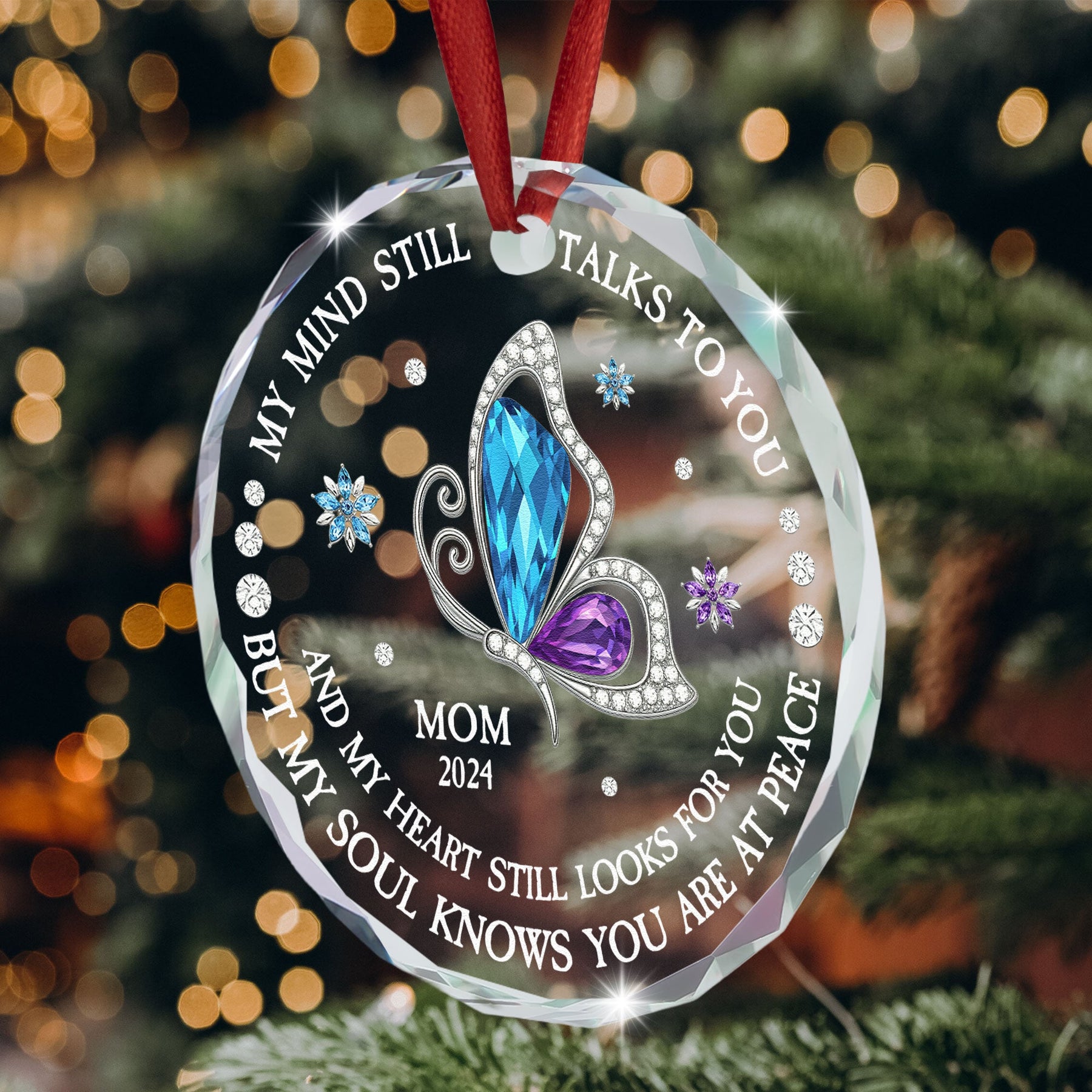 My Mind Still Talks To You - Personalized Glass Ornament
