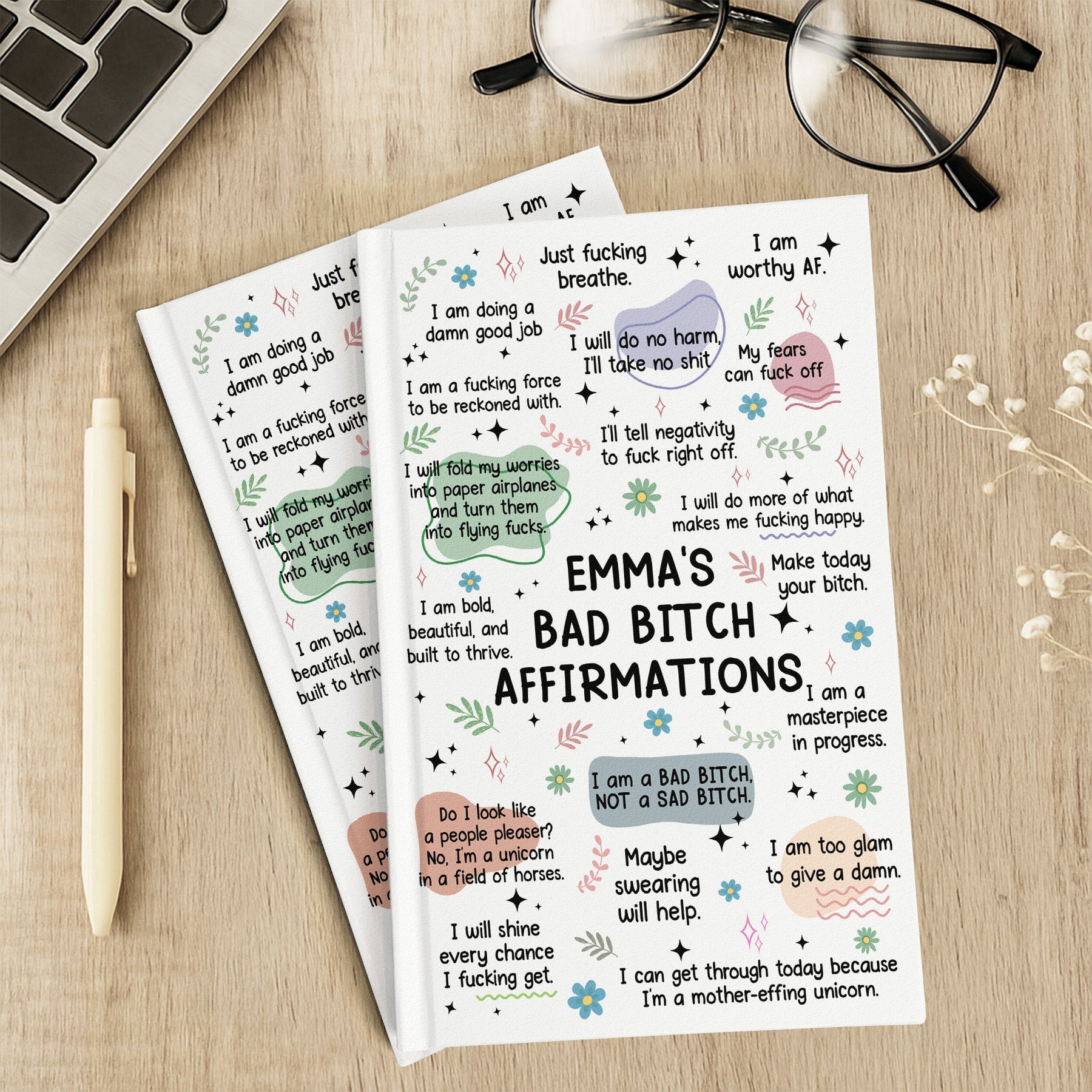 My Swear Affirmations - Gifts For Daughter, Friend, For Me Gift - Personalized Hardcover Journal
