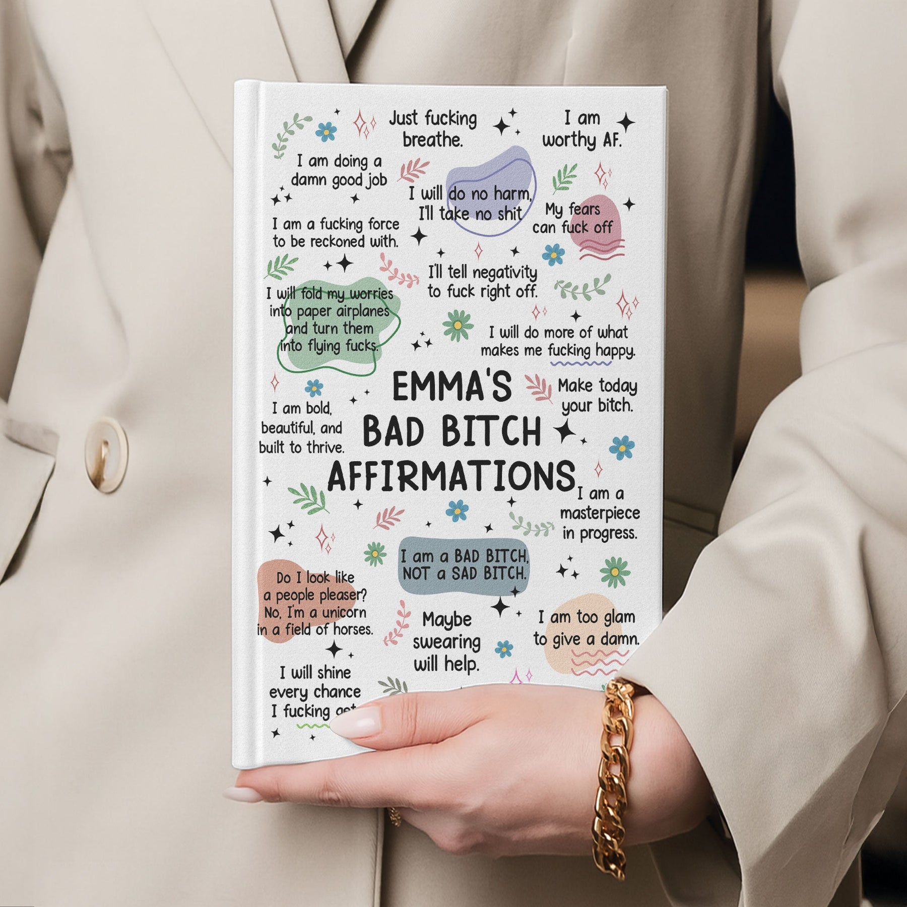 My Swear Affirmations - Gifts For Daughter, Friend, For Me Gift - Personalized Hardcover Journal