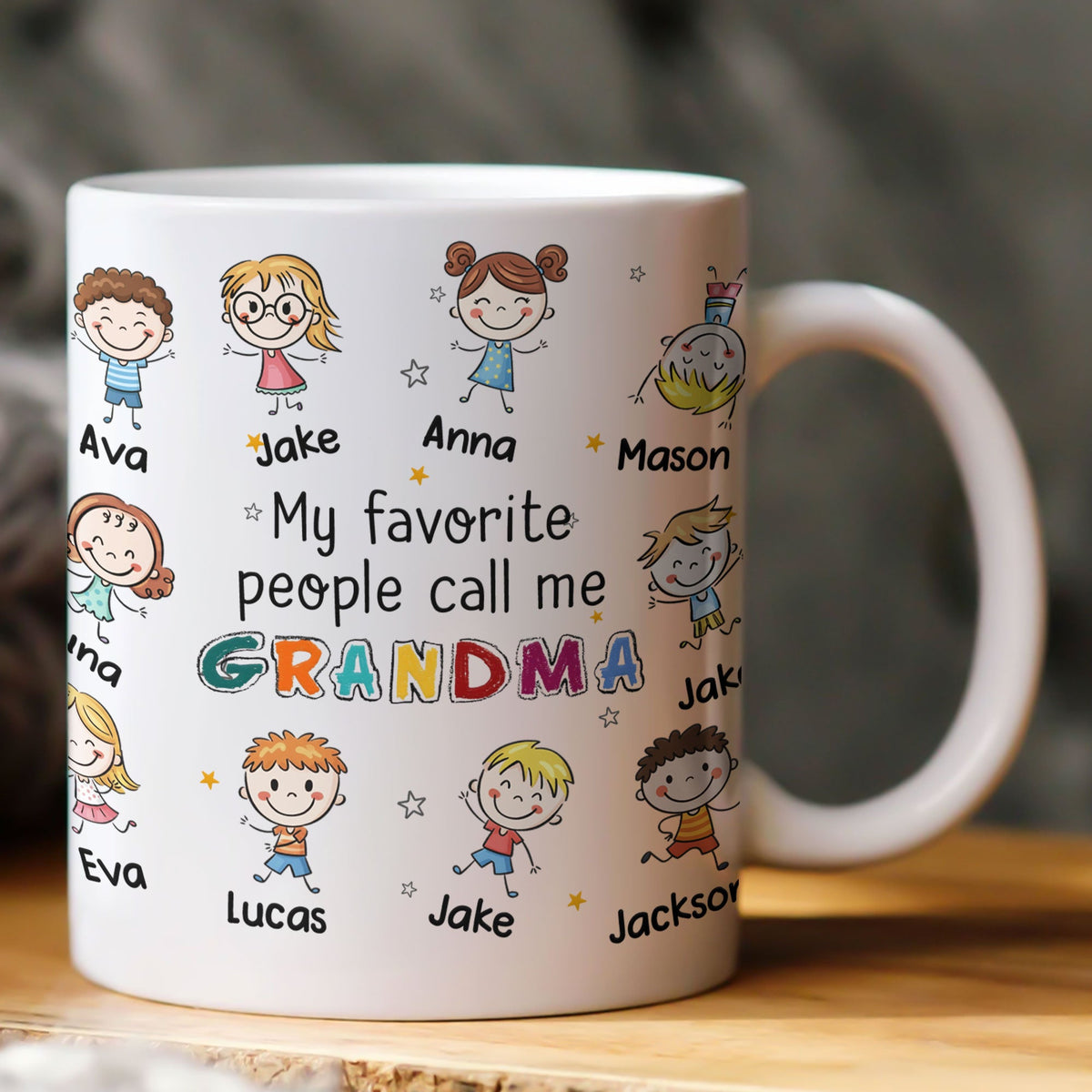 My Favorite People Call Me Grandma Doodle Colorful - Personalized Mug