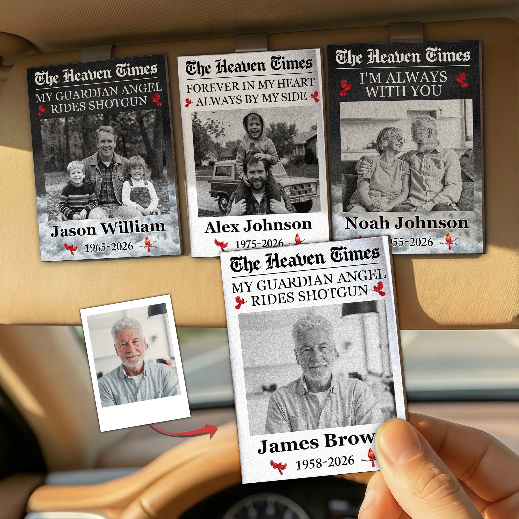 My Guardian Angel Rides Shotgun - The Heaven Times - Personalized Car Visor Clip