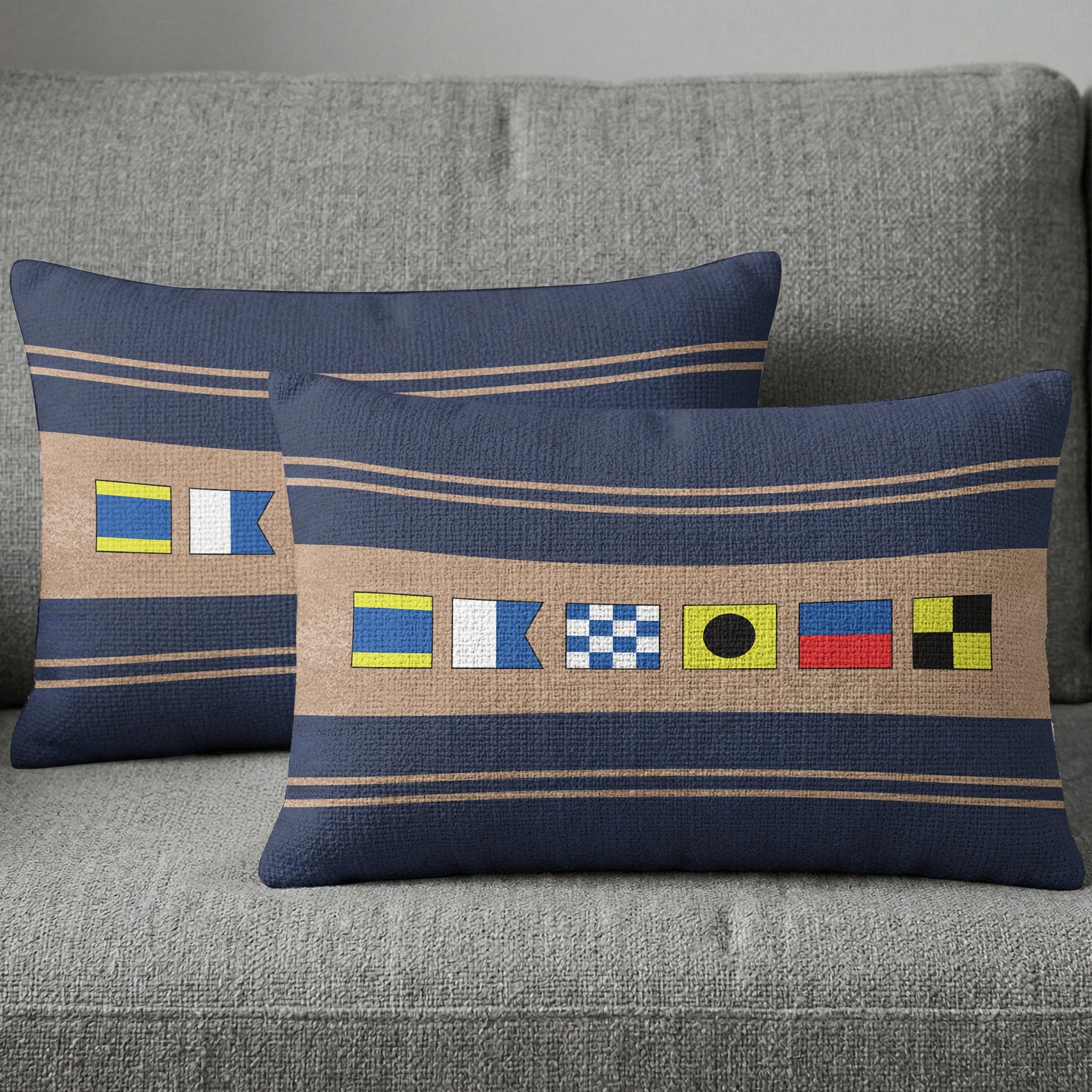 Name In Nautical Flags - Personalized Pillow Cover