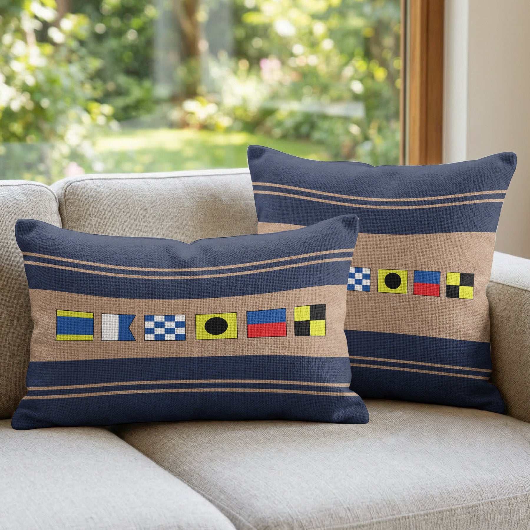 Name In Nautical Flags - Personalized Pillow Cover